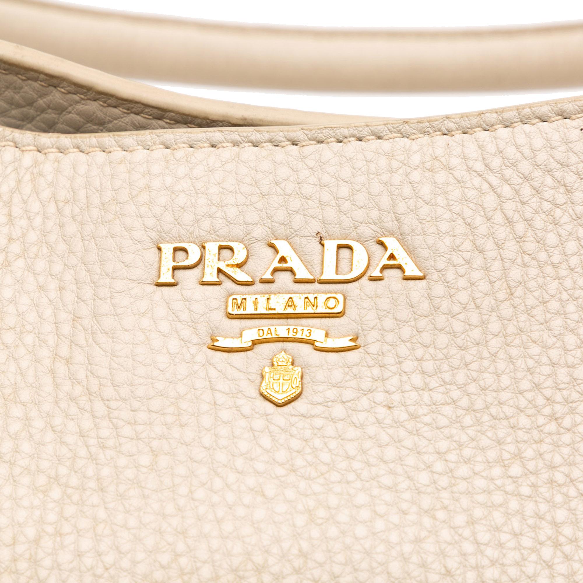 Prada Vitello Daino Side Pocket Convertible Tote
