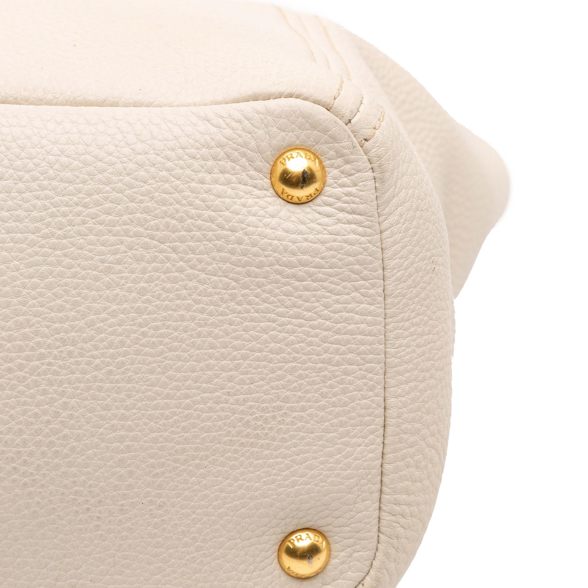 Prada Vitello Daino Side Pocket Convertible Tote