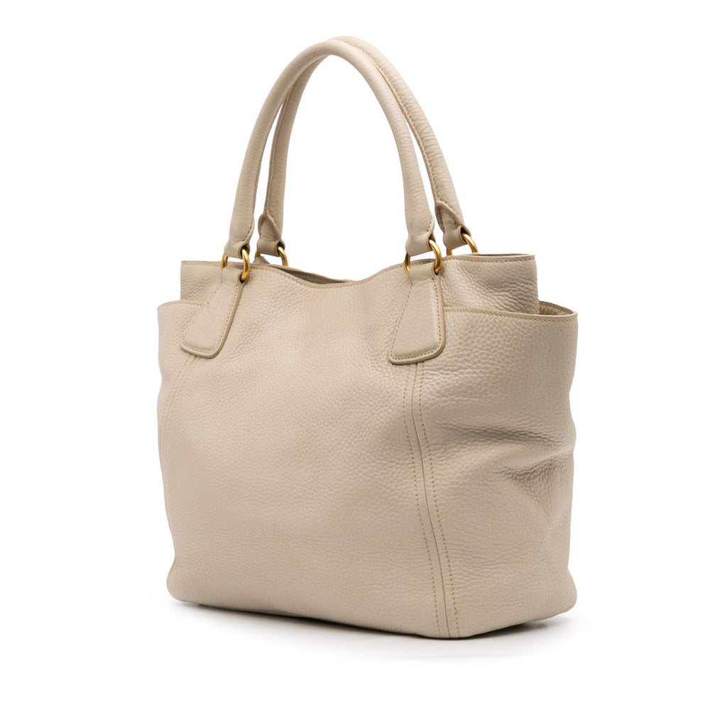Prada Vitello Daino Side Pocket Convertible Tote