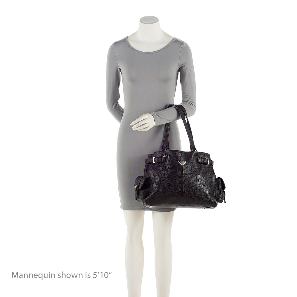 Prada Vitello Daino Side Pocket Tote (SHF-21558)