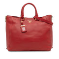 Prada Vitello Daino Side Zip Convertible Tote