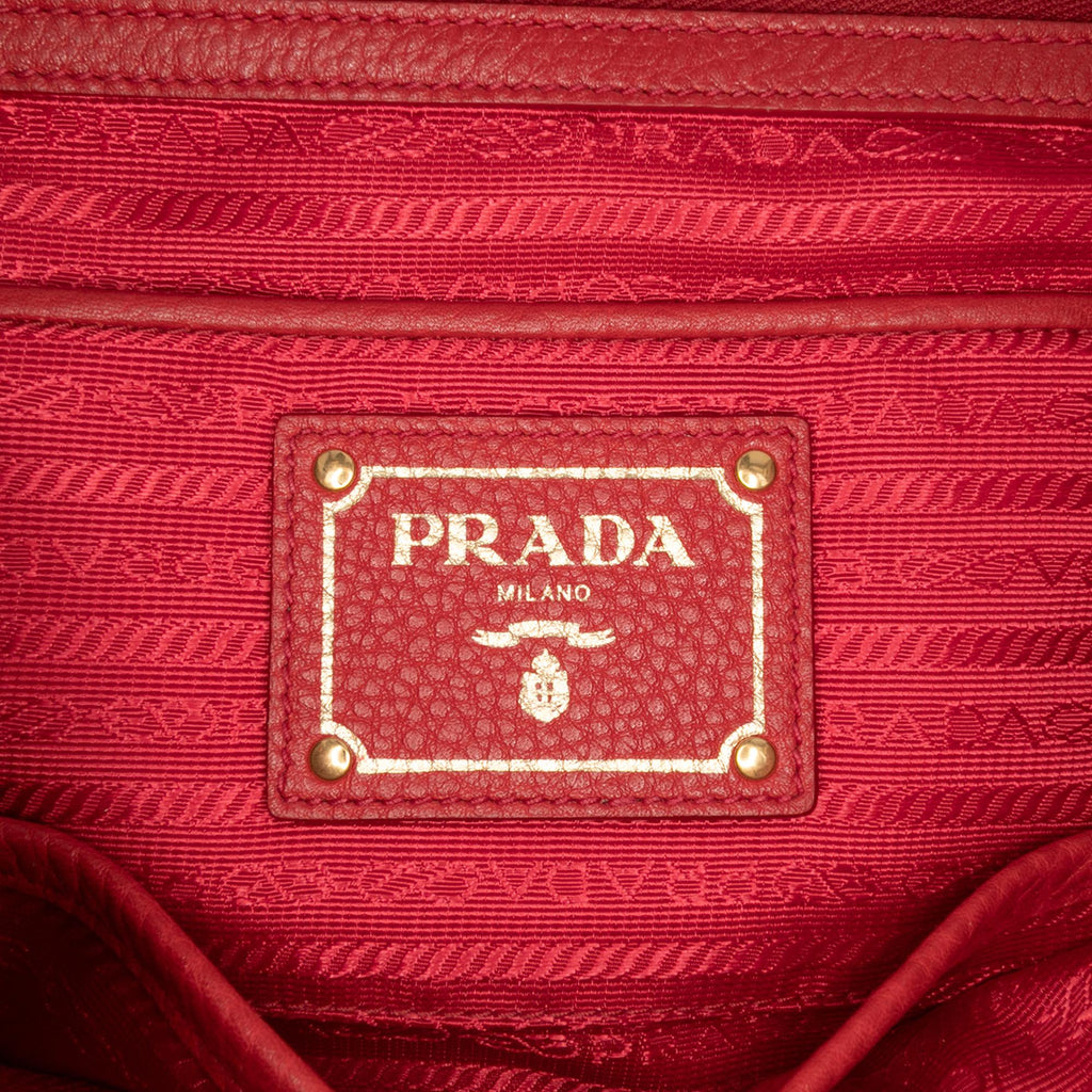 Prada Vitello Daino Side Zip Convertible Tote
