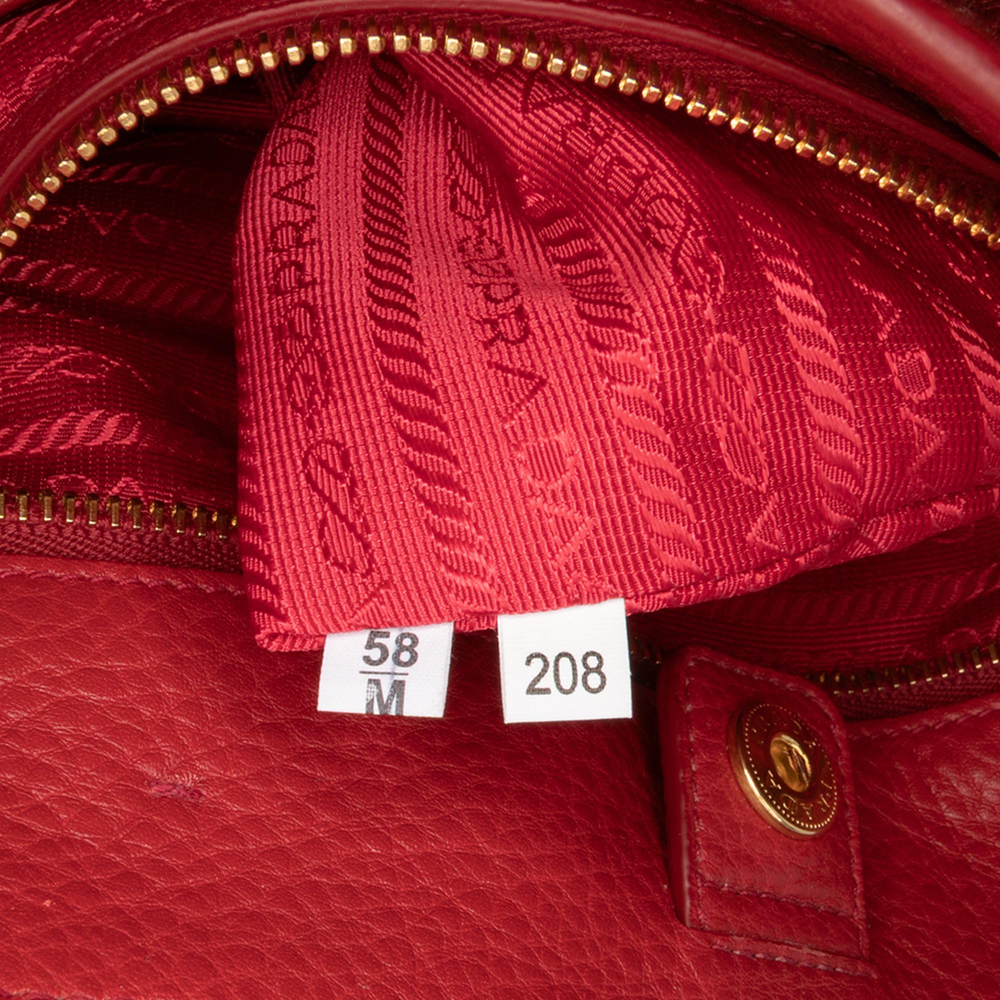 Prada Vitello Daino Side Zip Convertible Tote