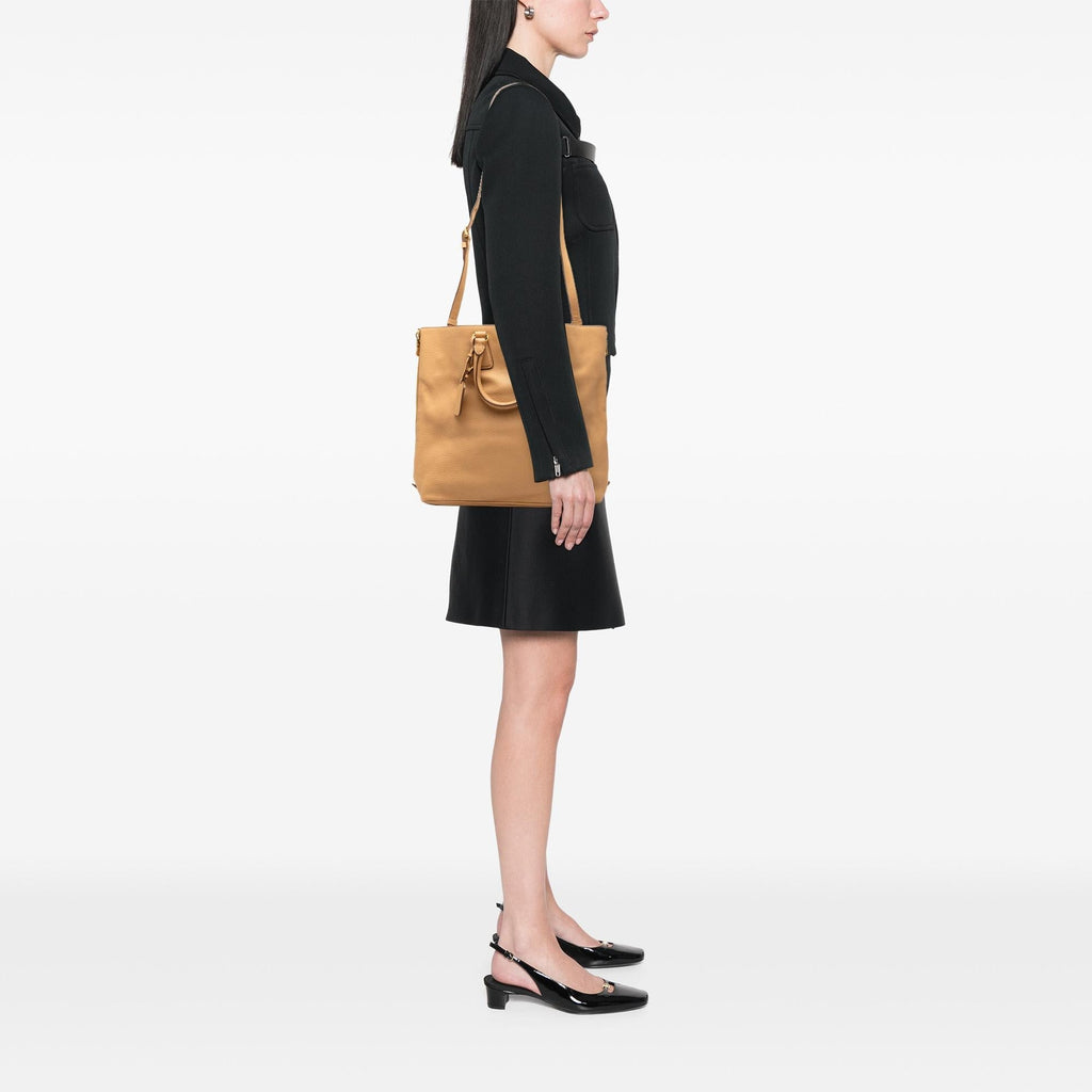 Prada Vitello Daino Side Zip Convertible Tote