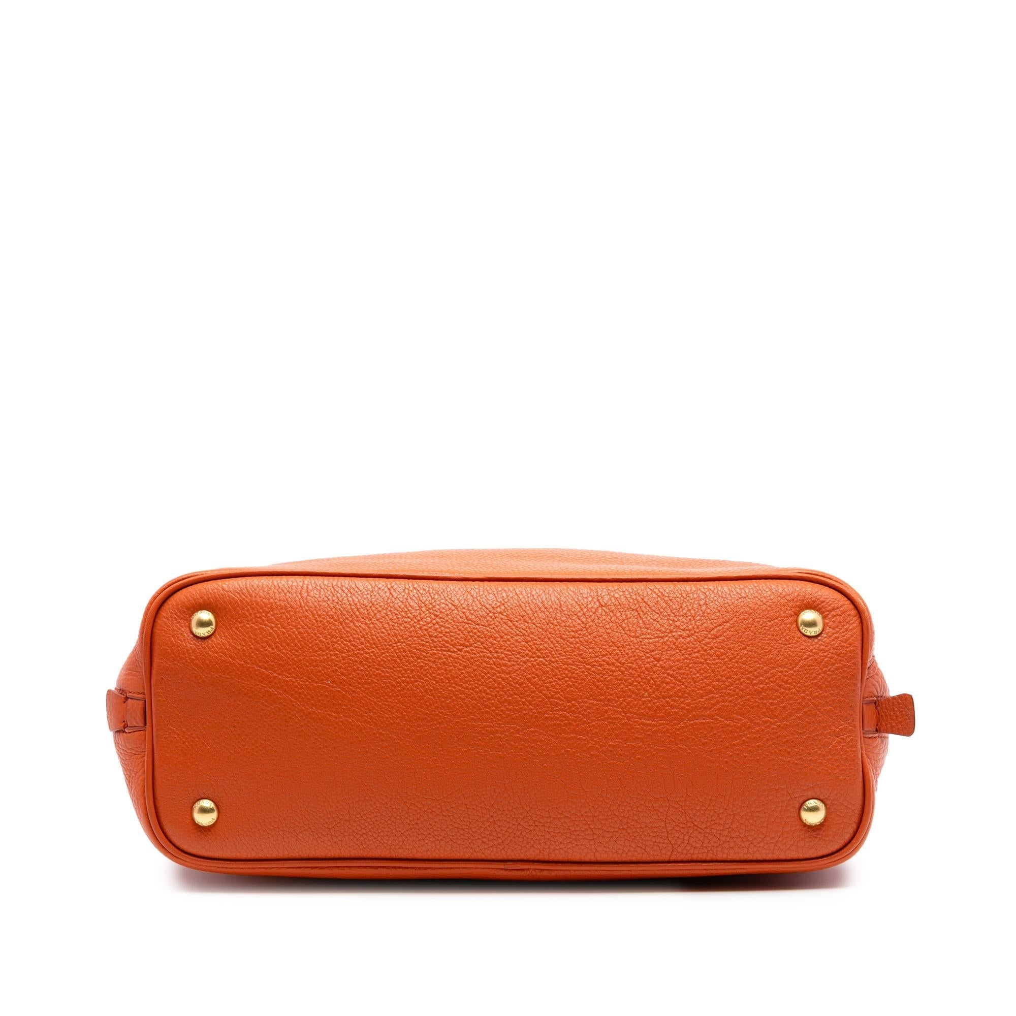 Prada Vitello Daino Side Zip Convertible Tote