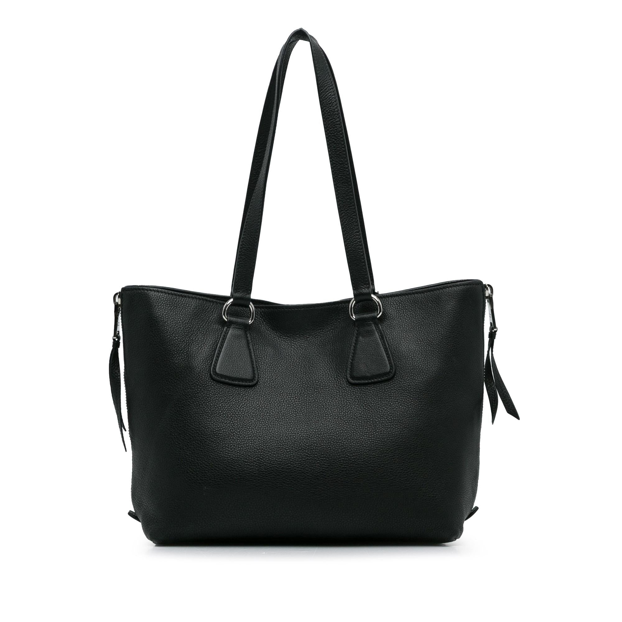 Prada Vitello Daino Side Zip Tote (SHG-G8aLLR)