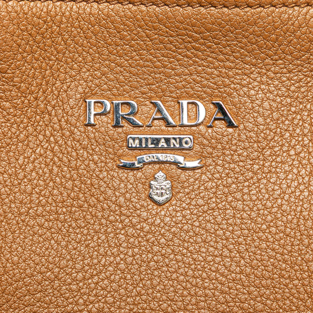 Prada Vitello Daino Side Zip Tote