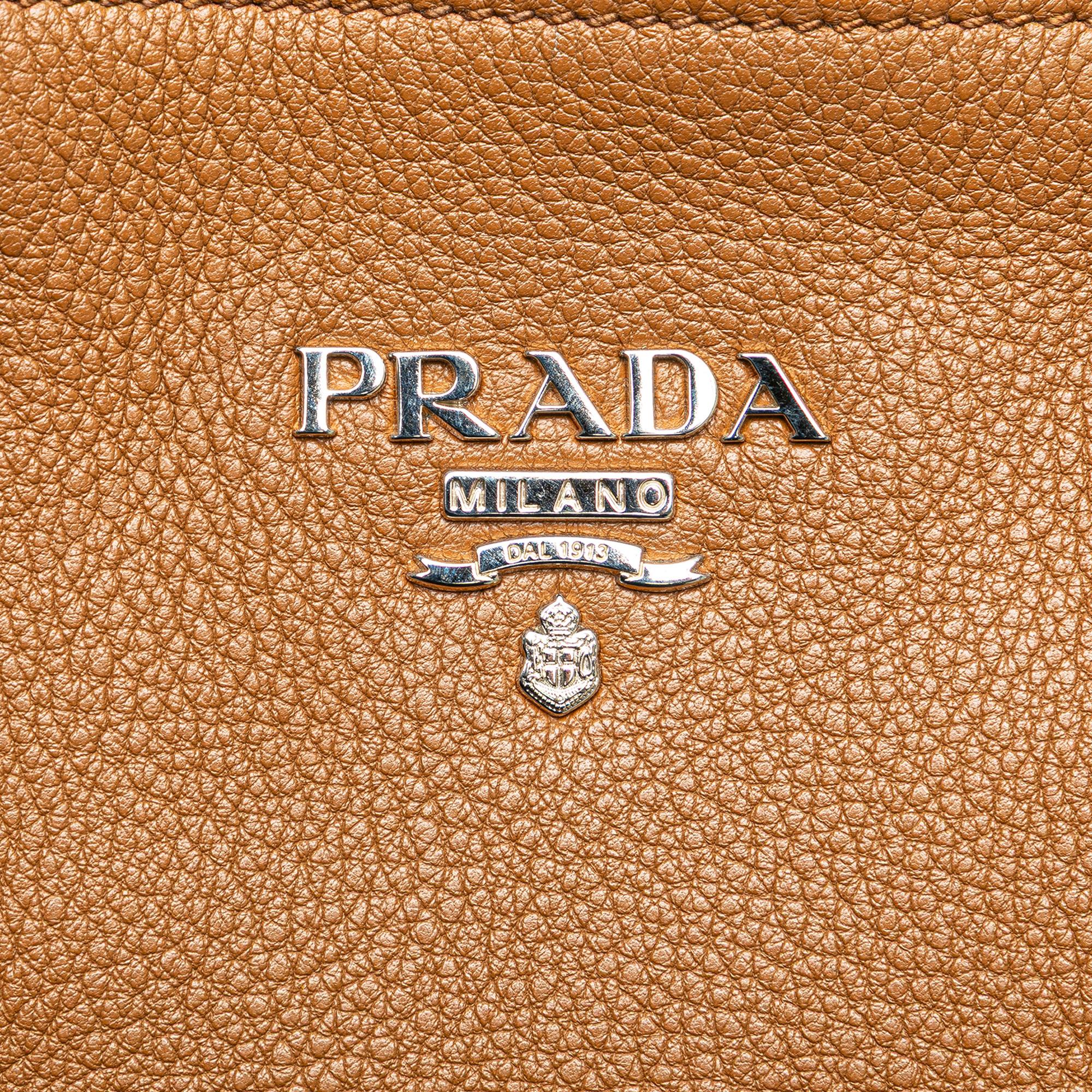 Prada Vitello Daino Side Zip Tote