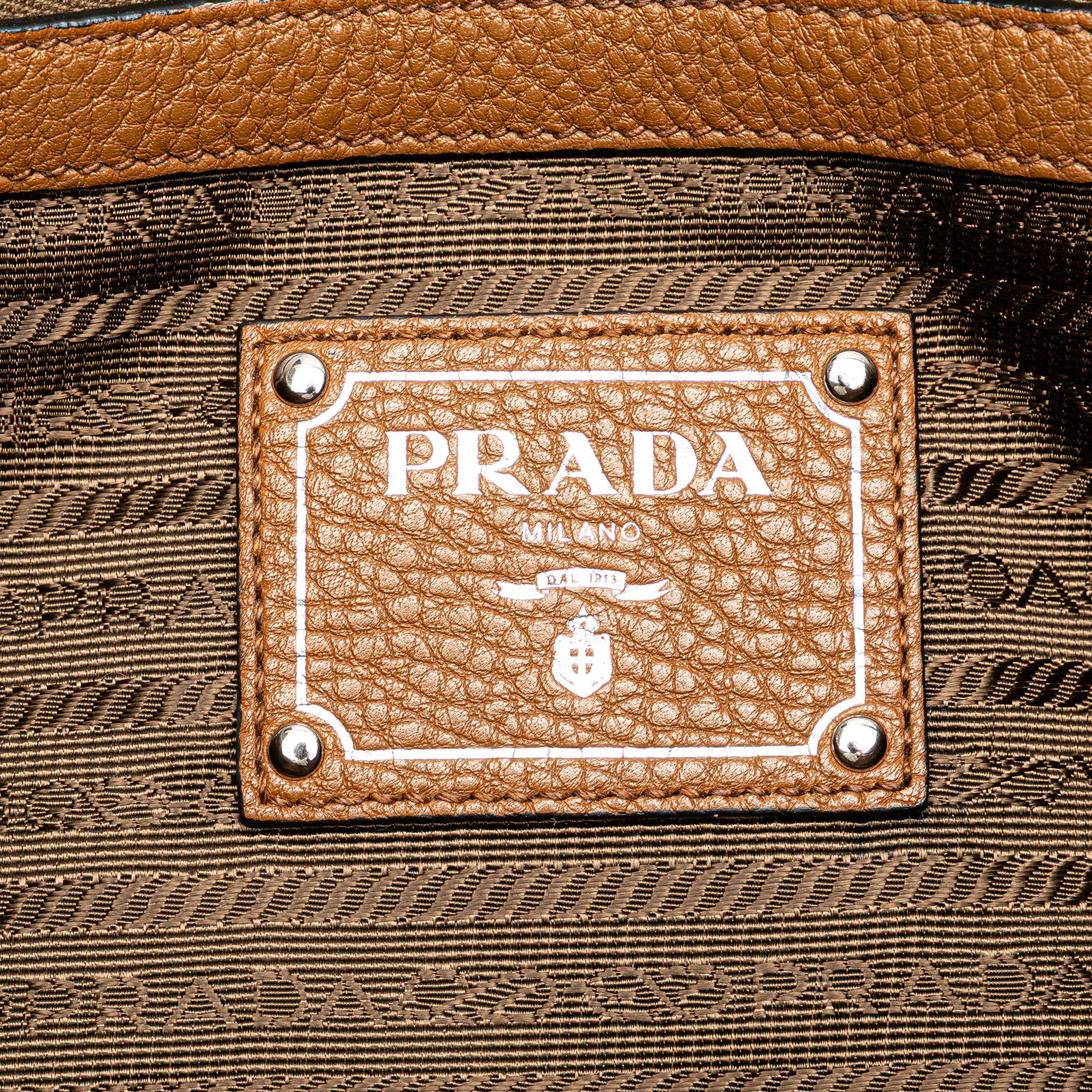 Prada Vitello Daino Side Zip Tote