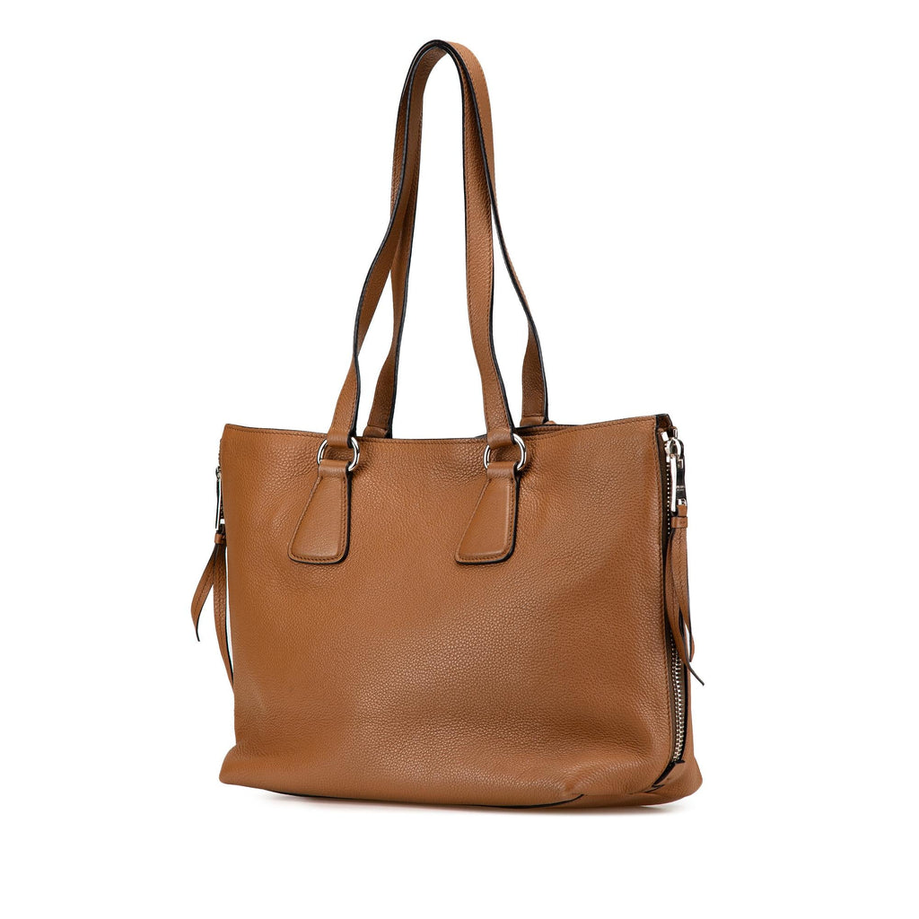 Prada Vitello Daino Side Zip Tote
