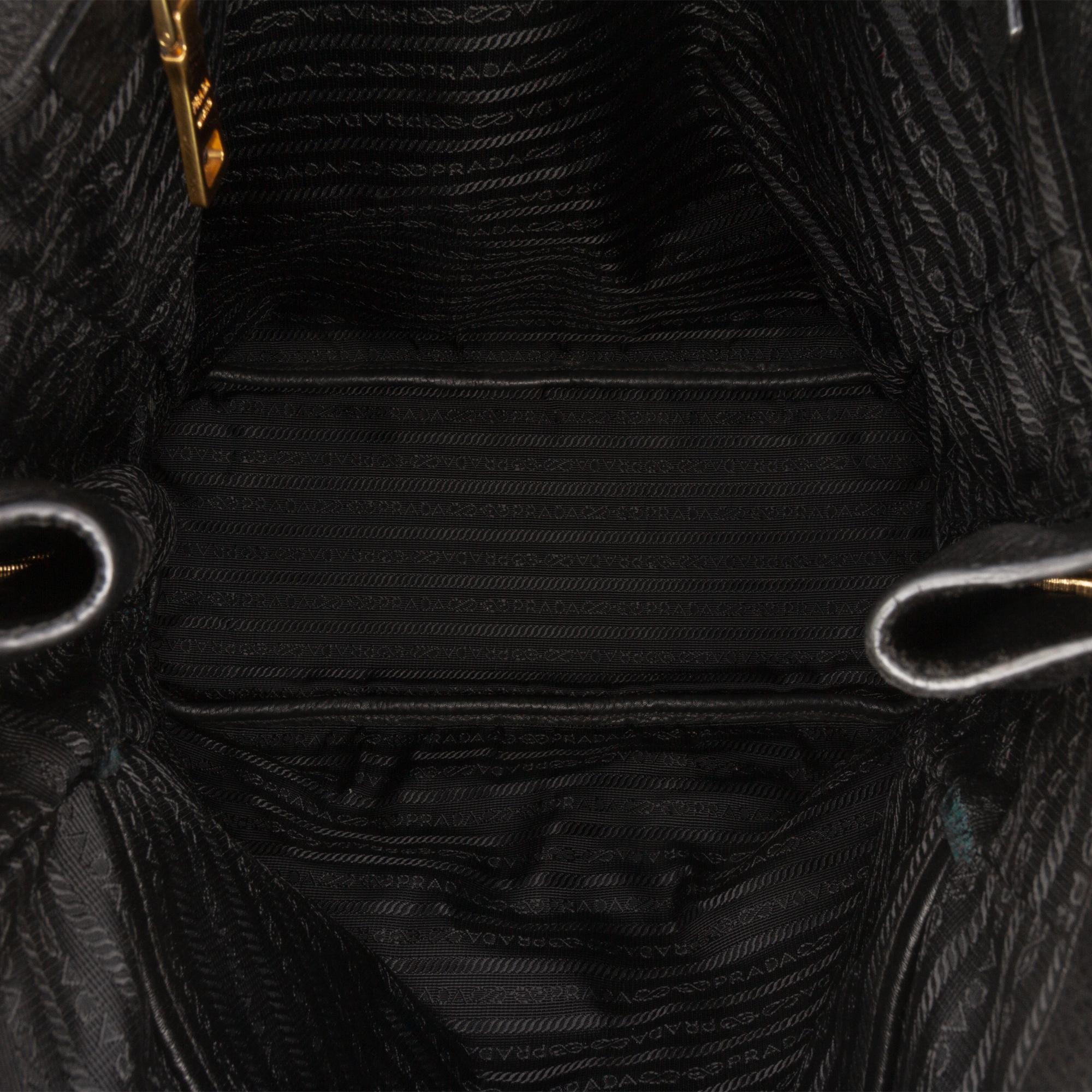 Prada Vitello Daino Side Zip Tote