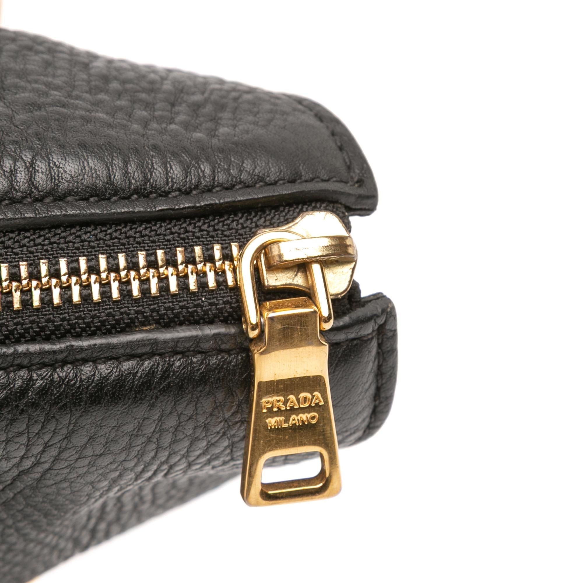 Prada Vitello Daino Side Zip Tote