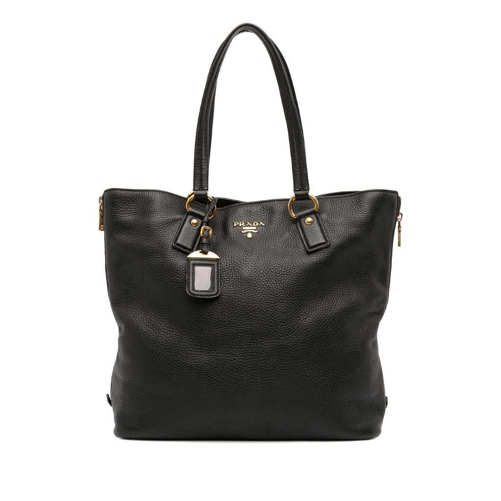 Prada Vitello Daino Side Zip Tote