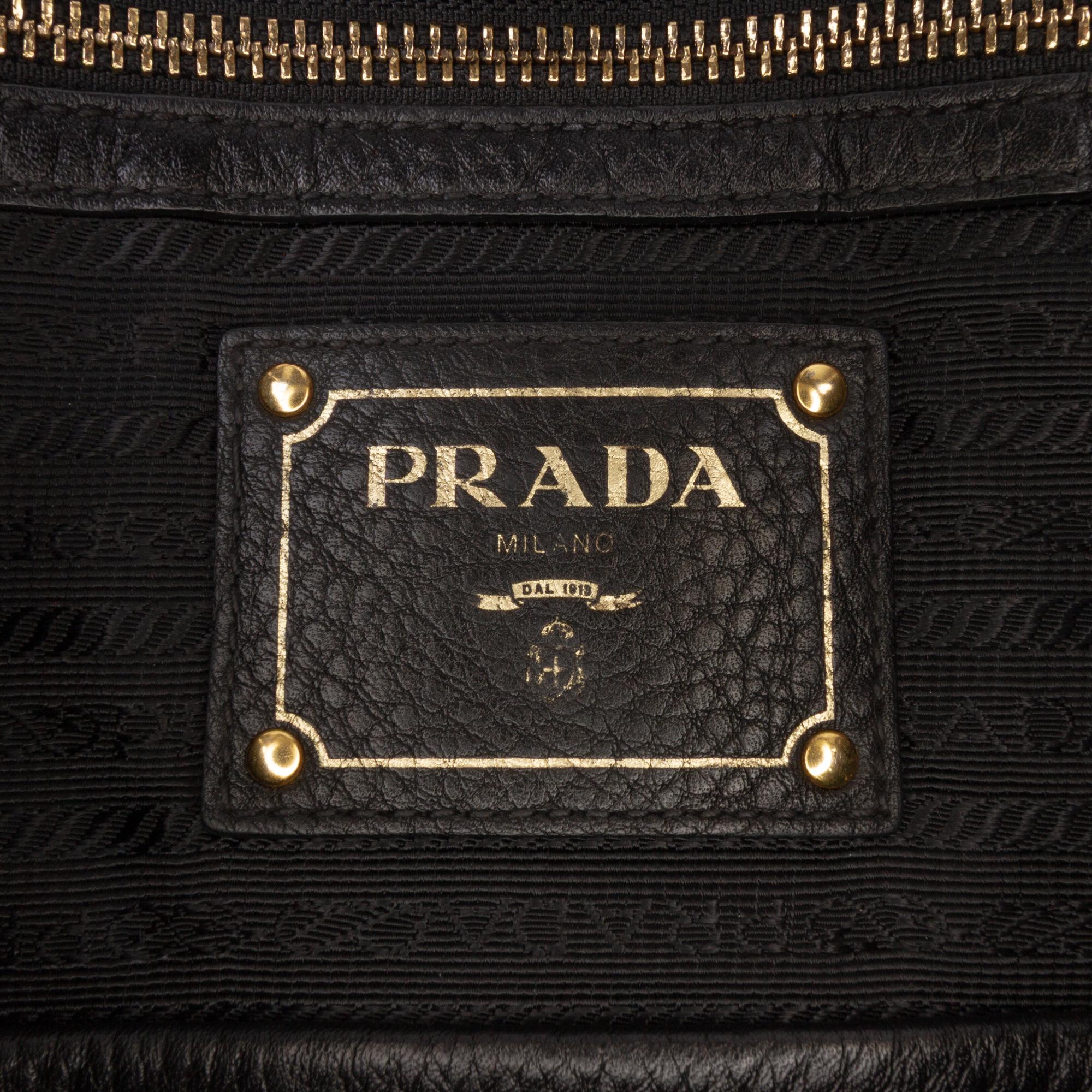 Prada Vitello Daino Side Zip Tote