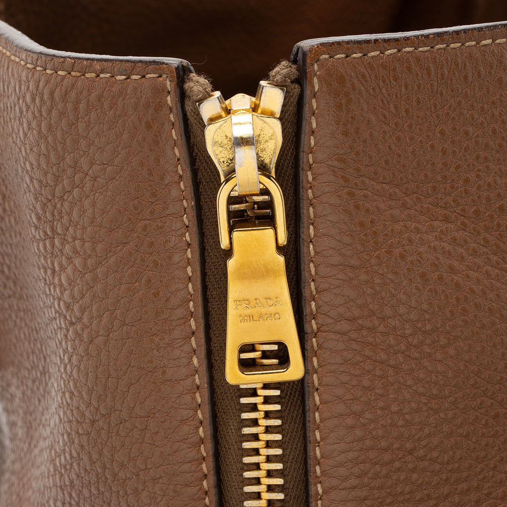 Prada Vitello Daino Side Zip Tote