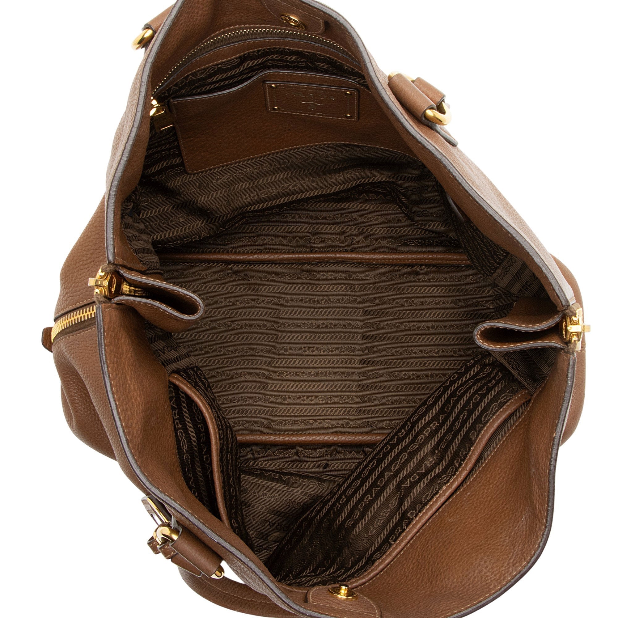 Prada Vitello Daino Side Zip Tote