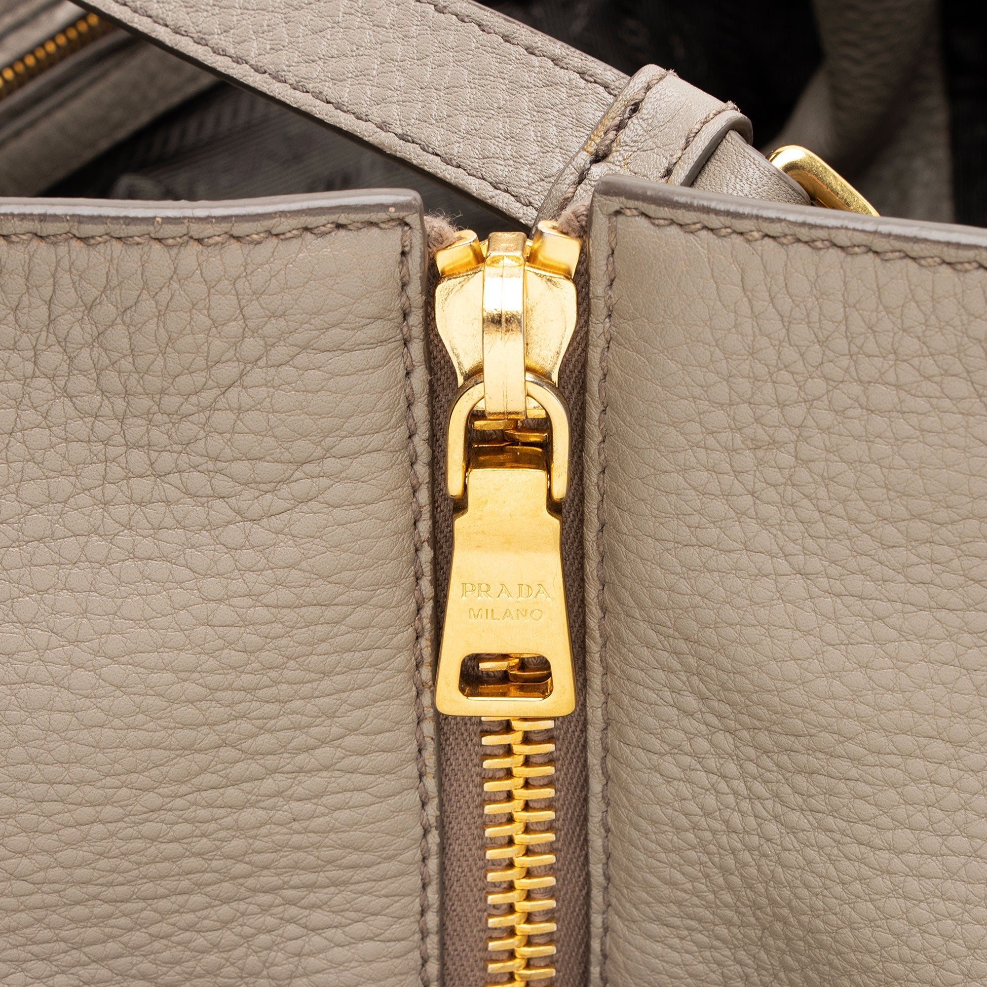 Prada Vitello Daino Side Zip Tote