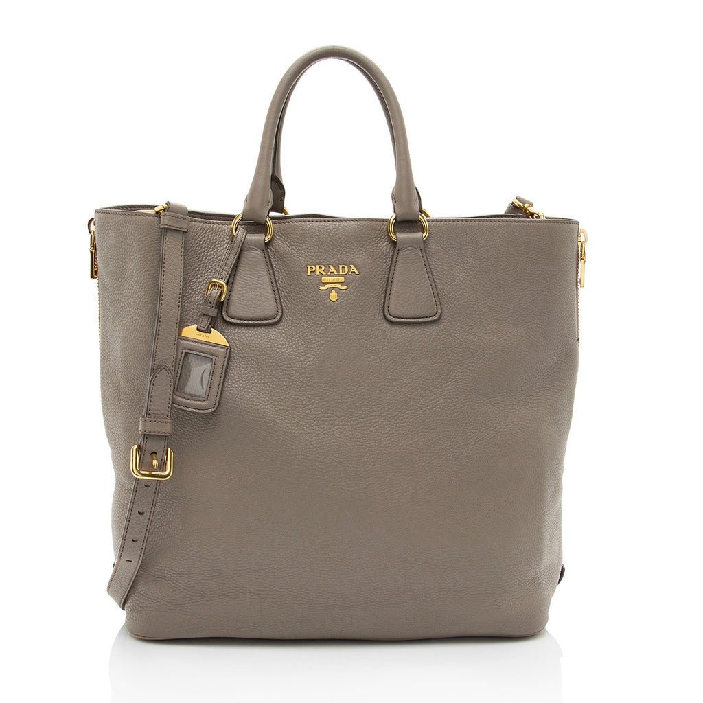 Prada Vitello Daino Side Zip Tote