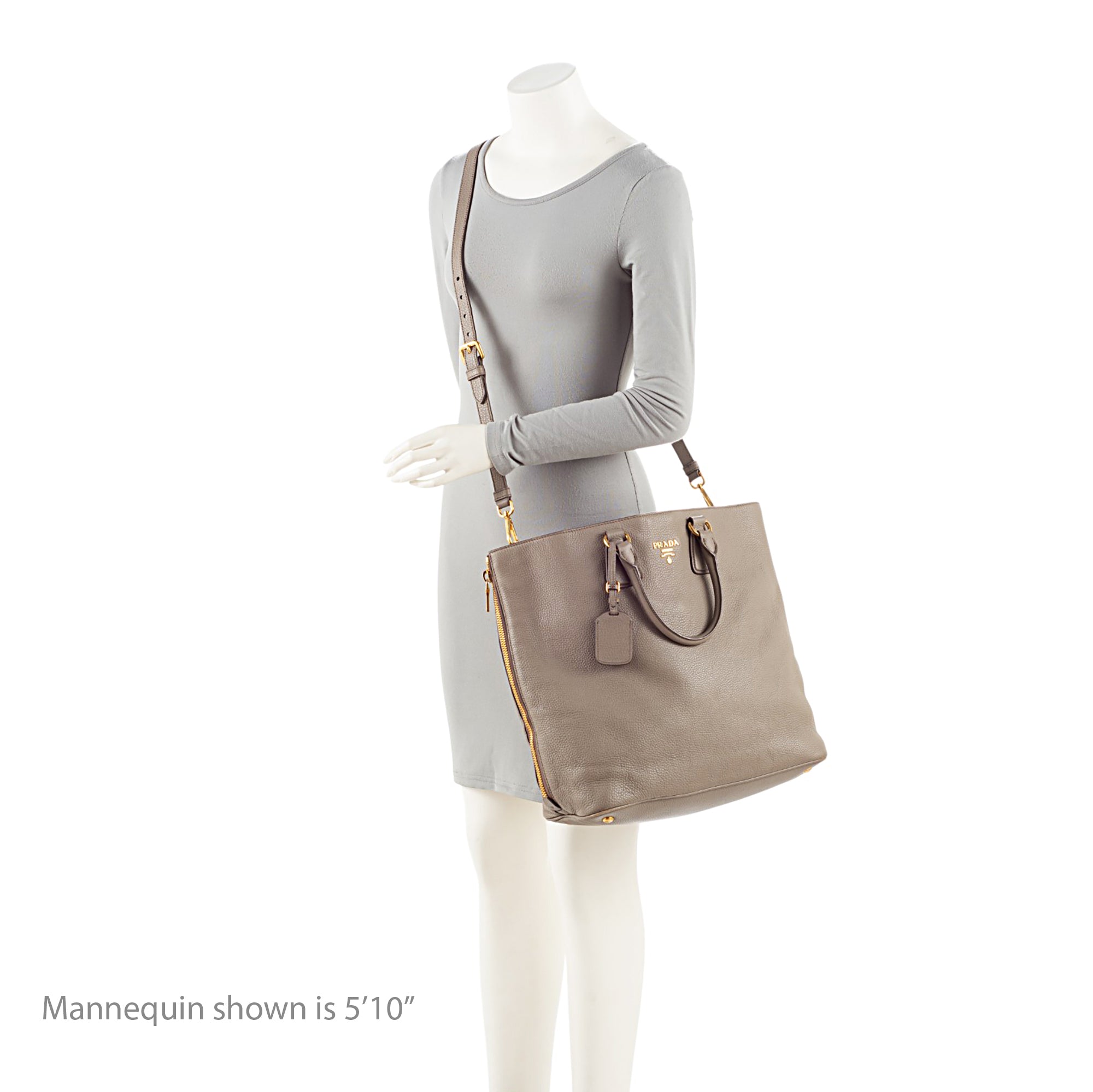 Prada Vitello Daino Side Zip Tote