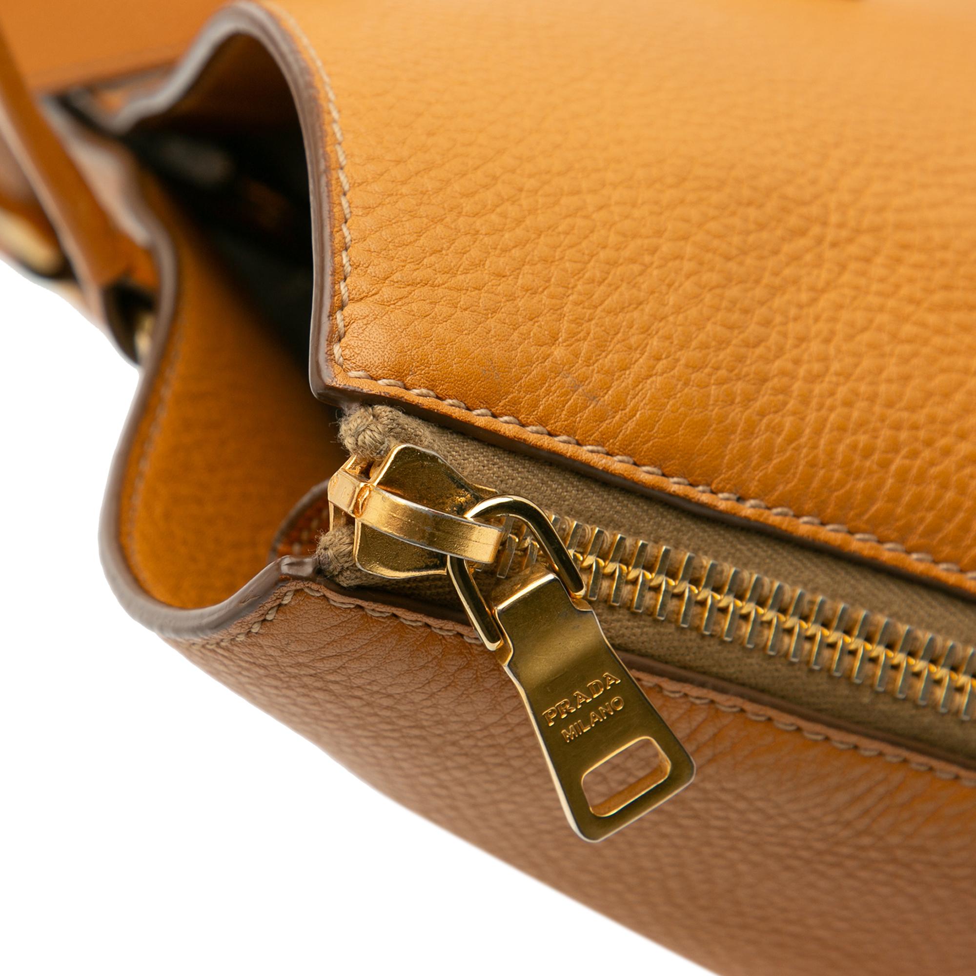 Prada Vitello Daino Side Zip Tote