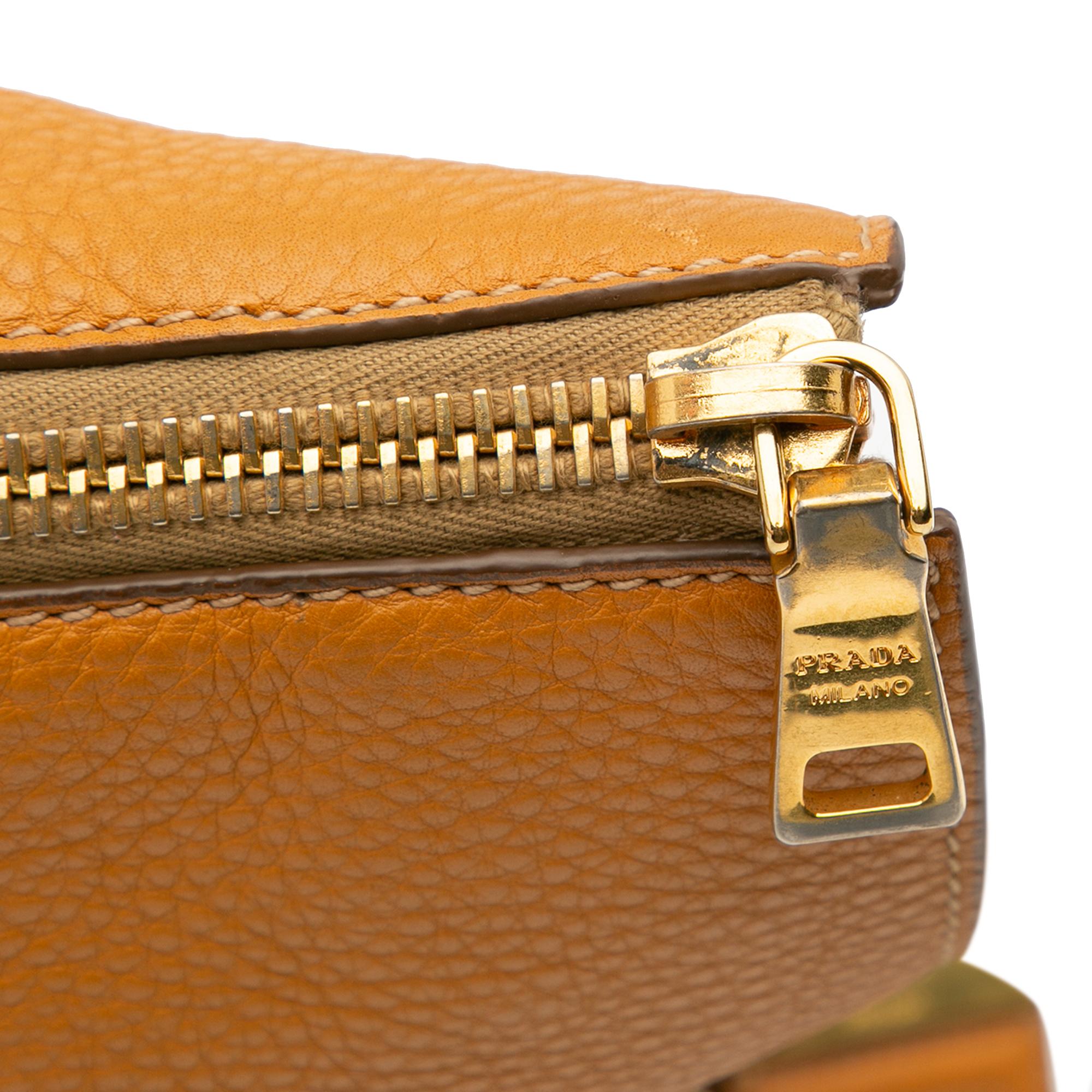 Prada Vitello Daino Side Zip Tote
