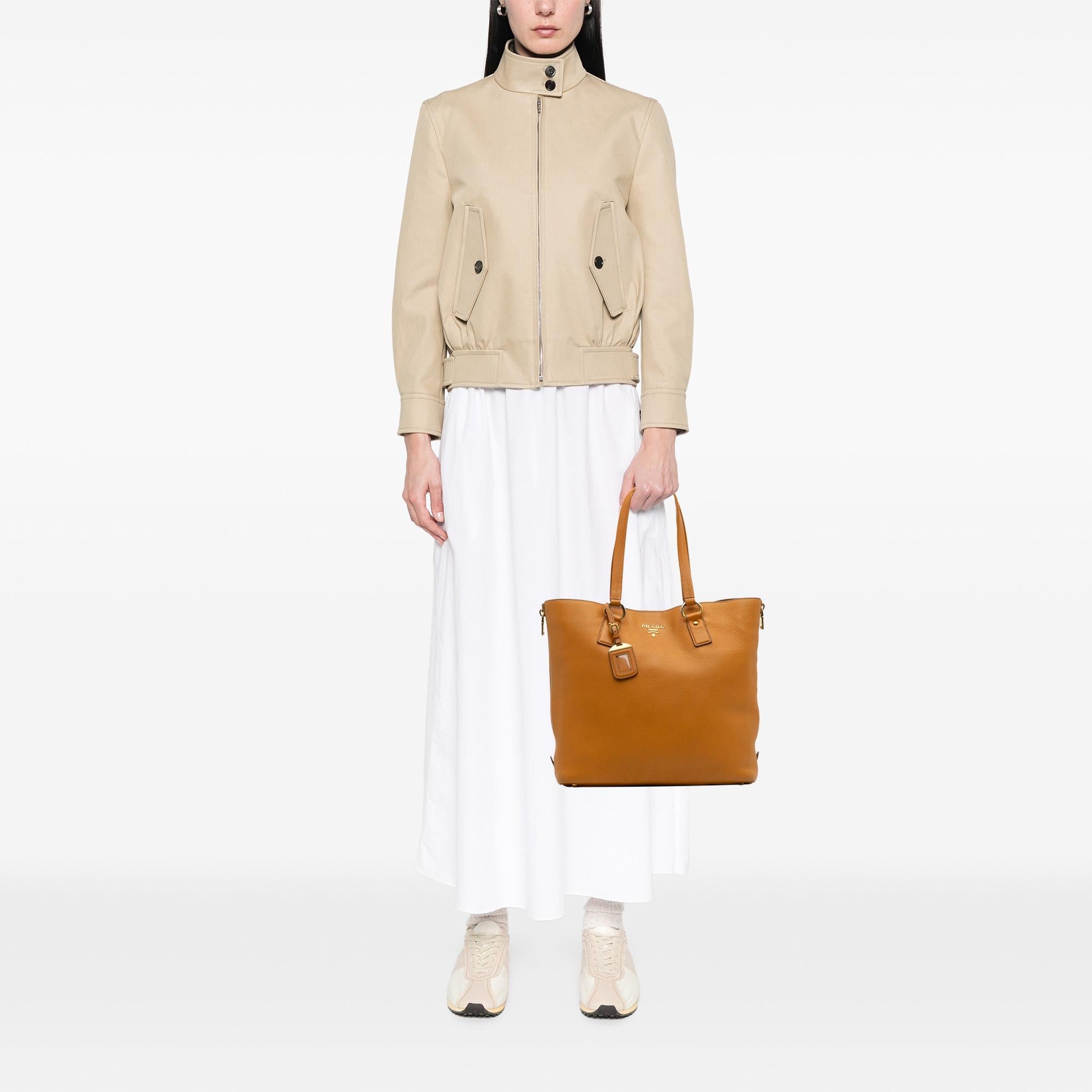 Prada Vitello Daino Side Zip Tote