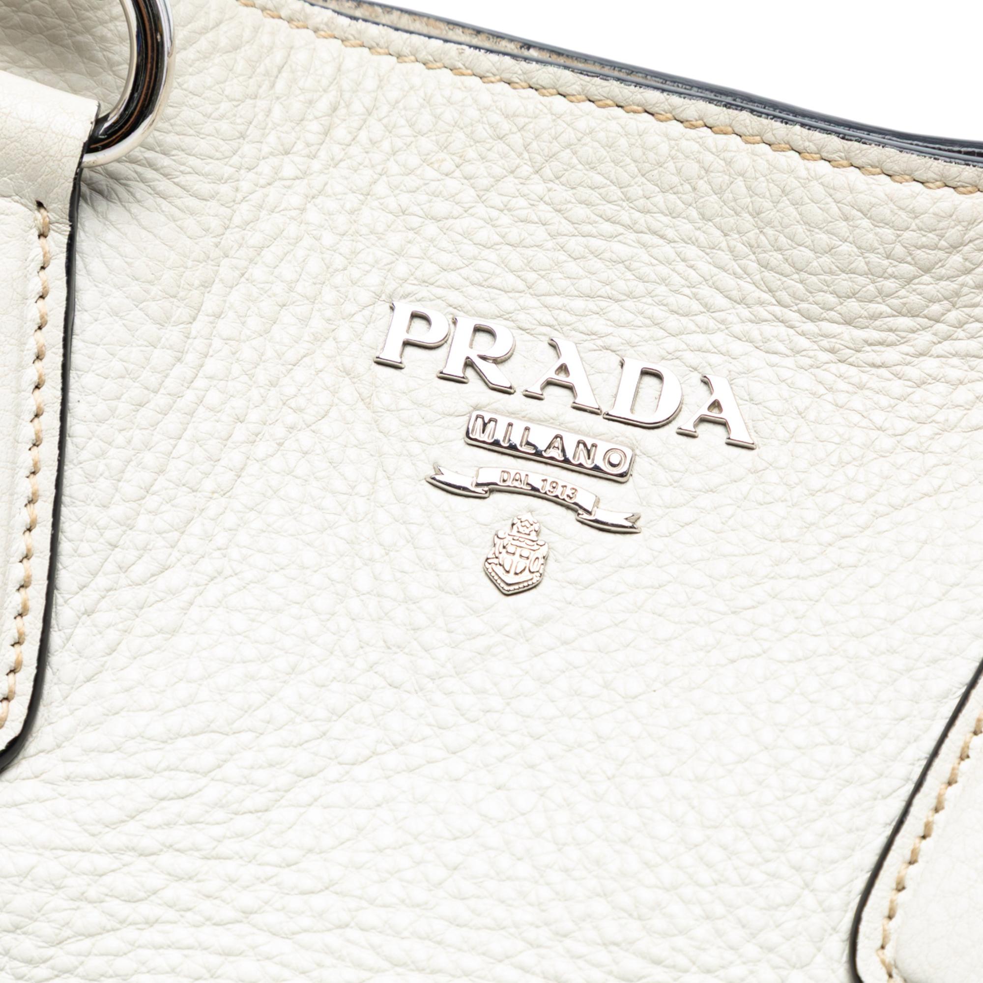Prada Vitello Daino Side Zip Tote