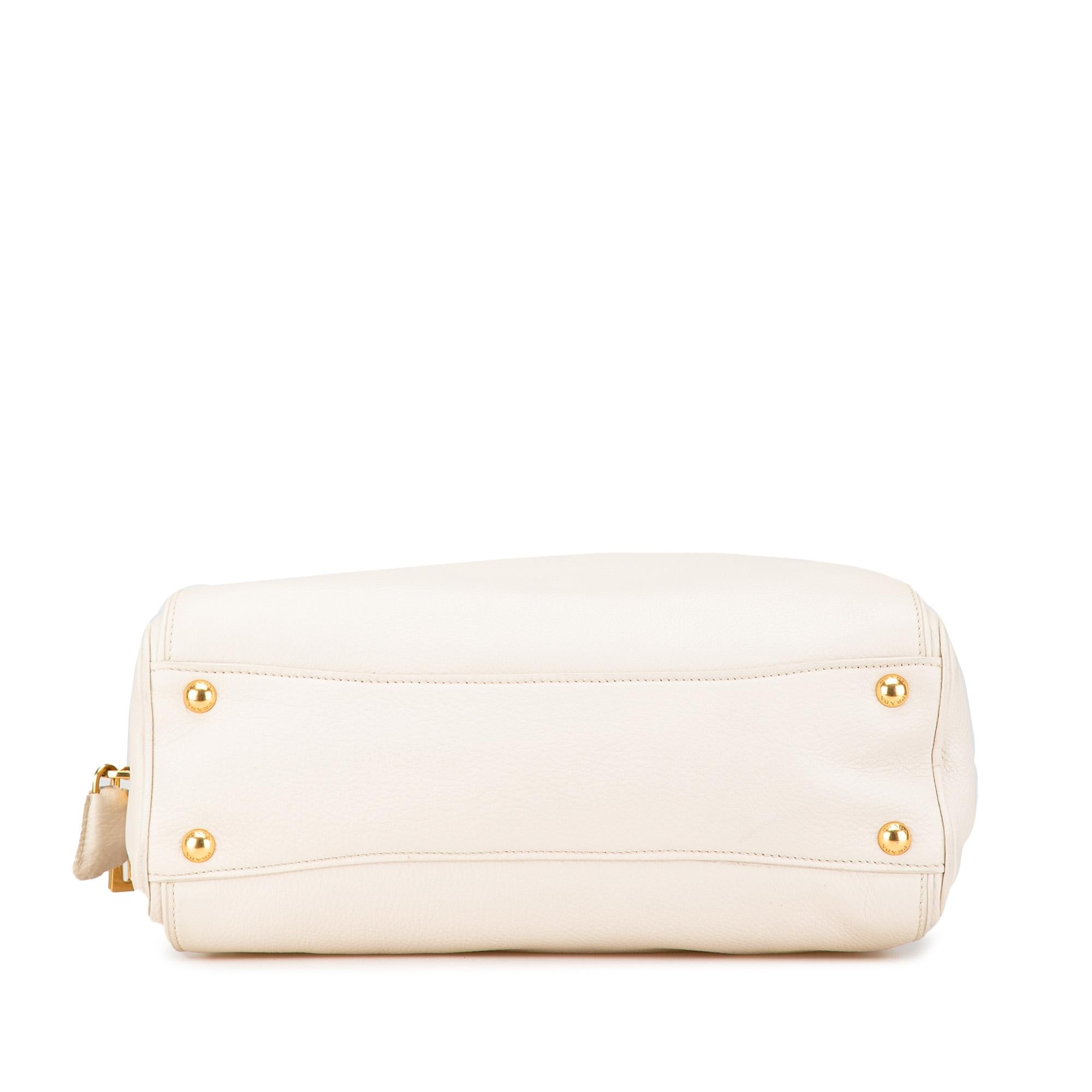 Prada Vitello Daino Zip Top Convertible Tote