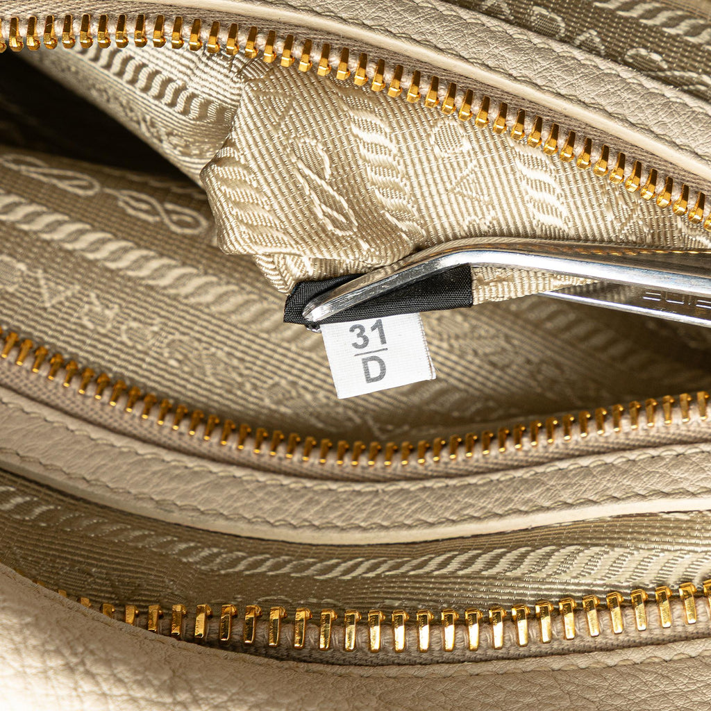 Prada Vitello Daino Zip Top Convertible Tote