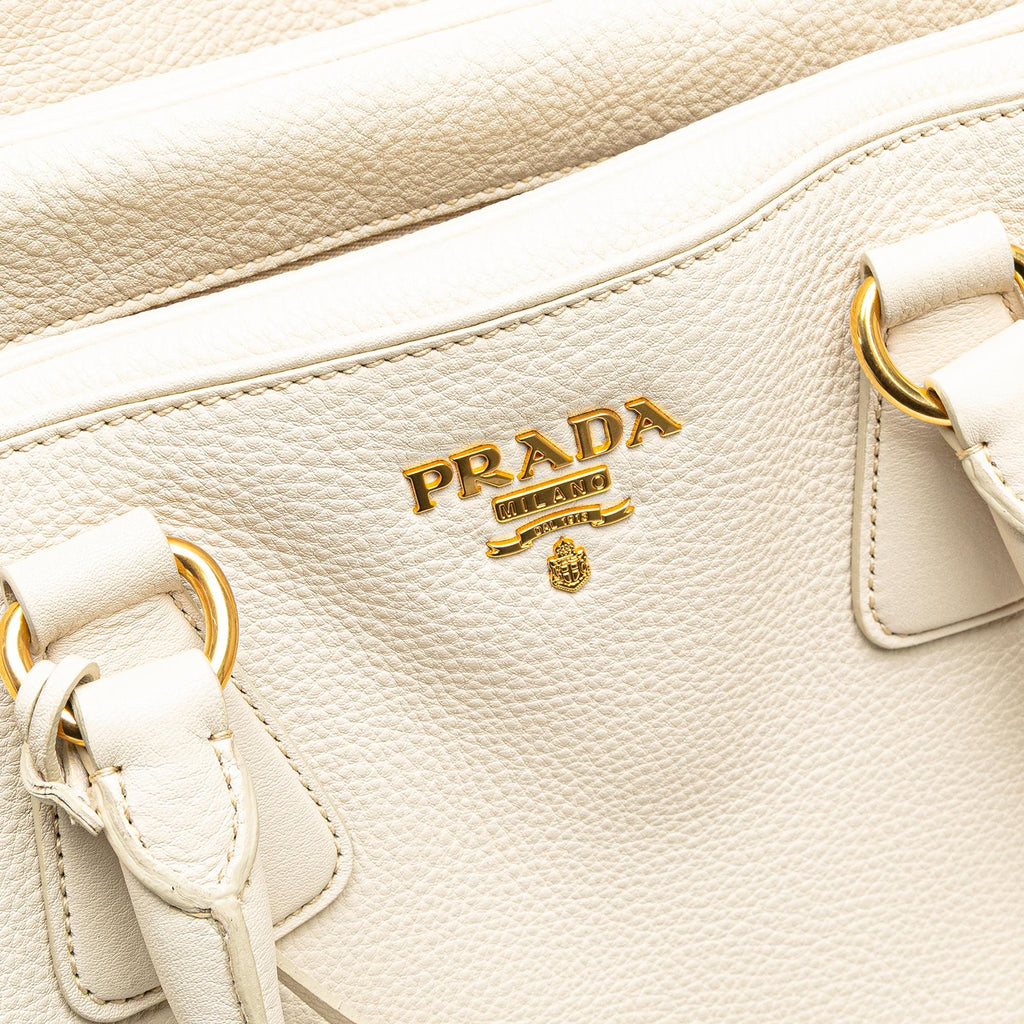 Prada Vitello Daino Zip Top Convertible Tote