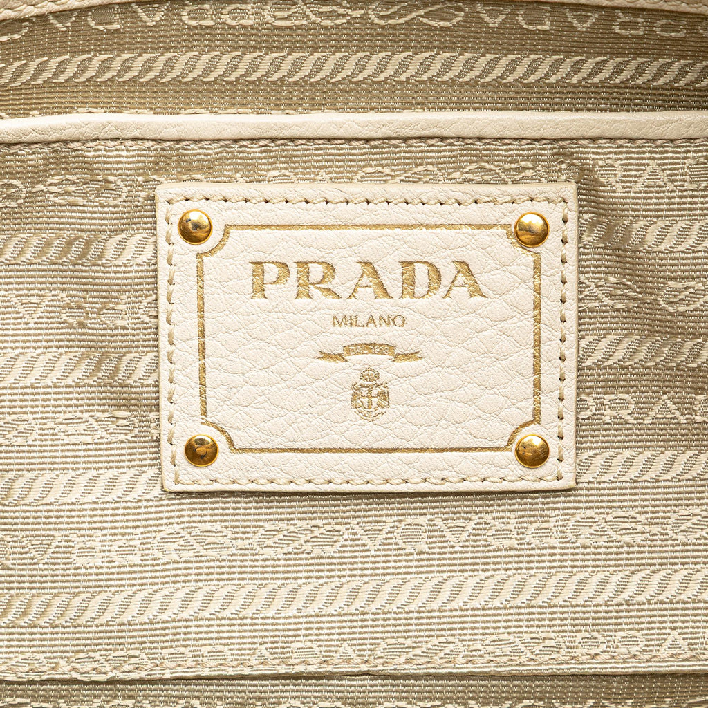 Prada Vitello Daino Zip Top Convertible Tote