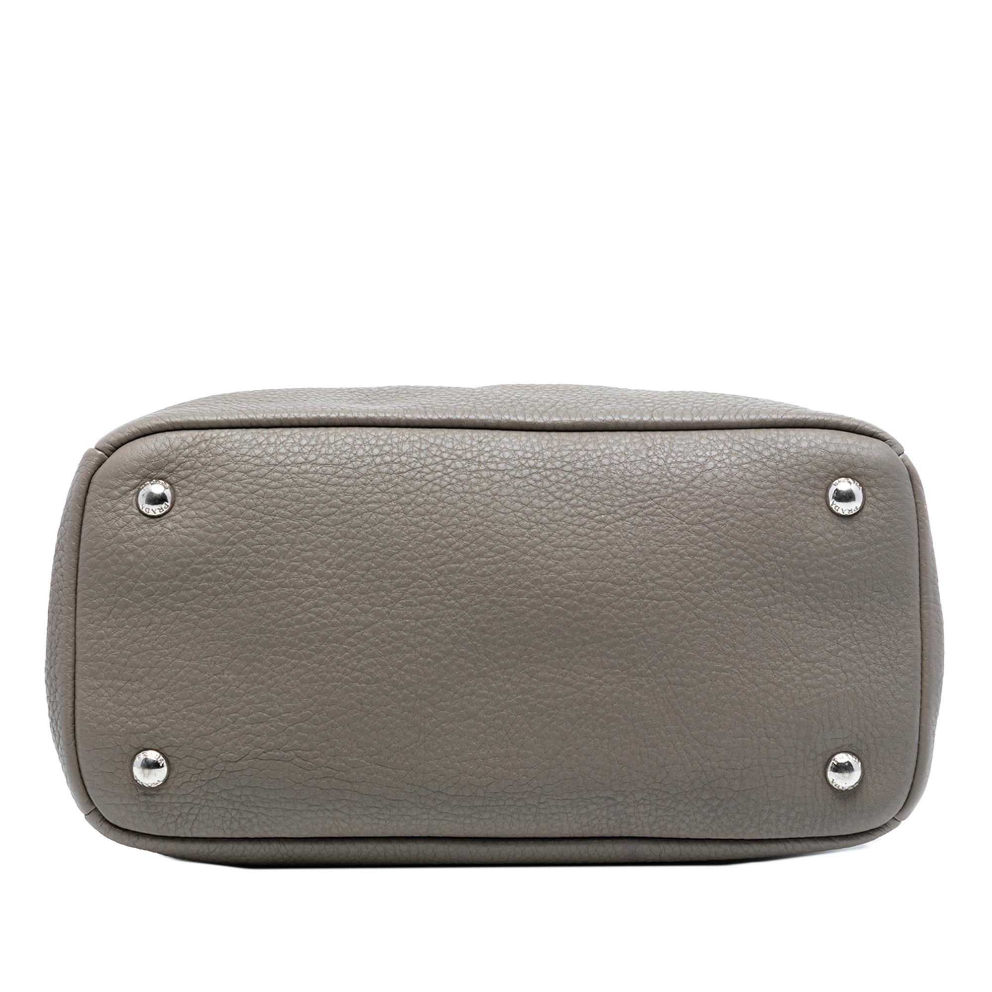 Prada Vitello Daino Zip Top Convertible Tote