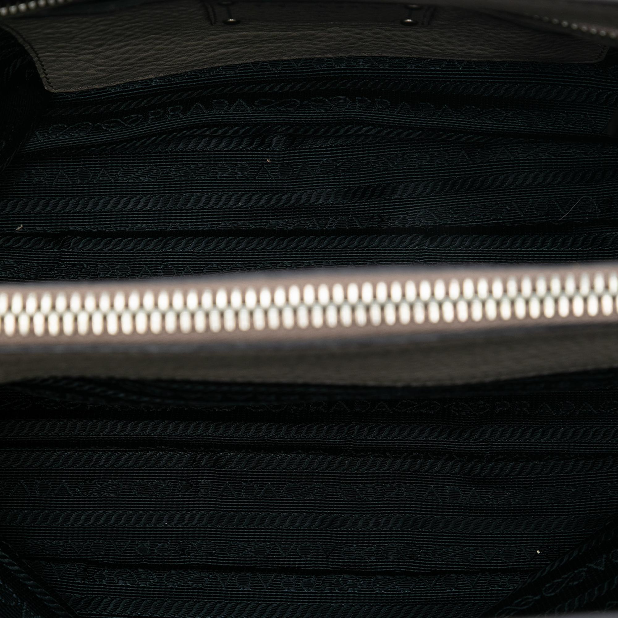 Prada Vitello Daino Zip Top Convertible Tote