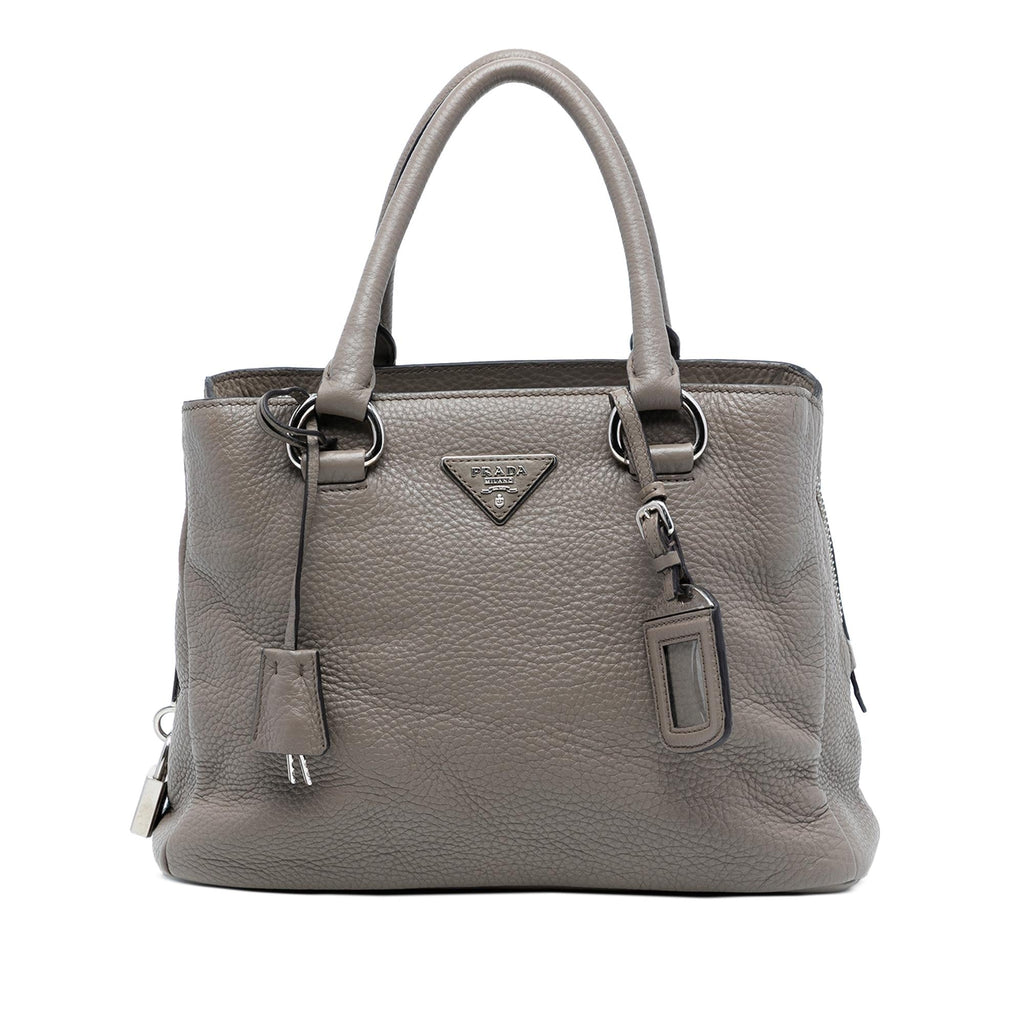 Prada Vitello Daino Zip Top Convertible Tote