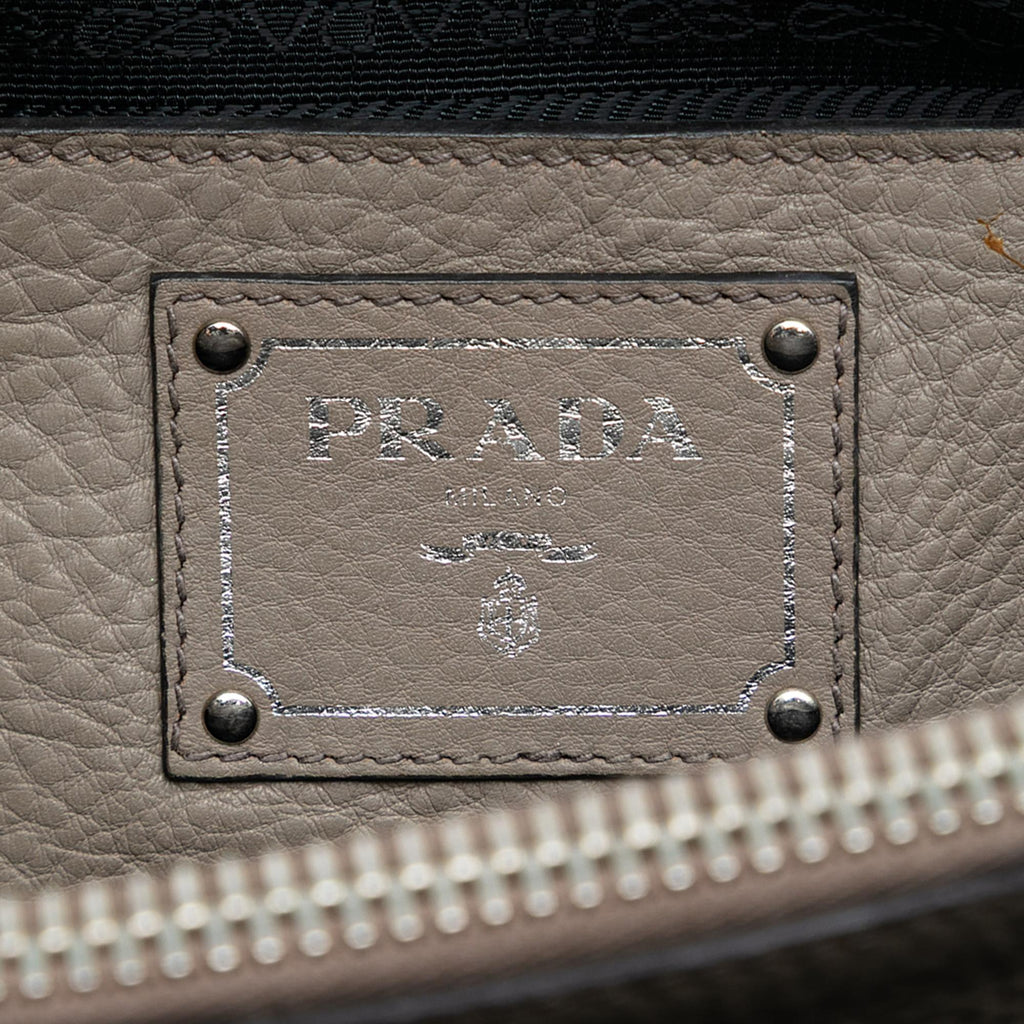 Prada Vitello Daino Zip Top Convertible Tote