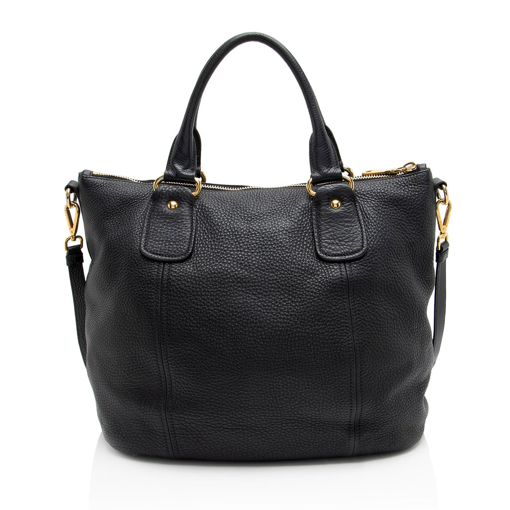 Prada Vitello Daino Zip Top Tote