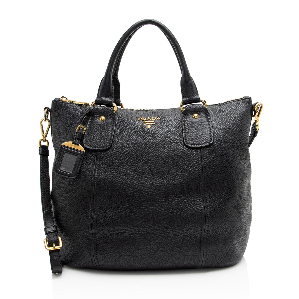 Prada Vitello Daino Zip Top Tote