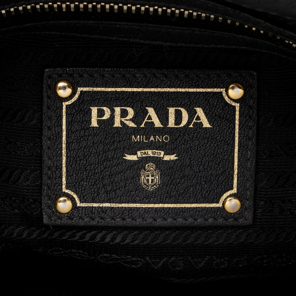Prada Vitello Daino Zip Top Tote