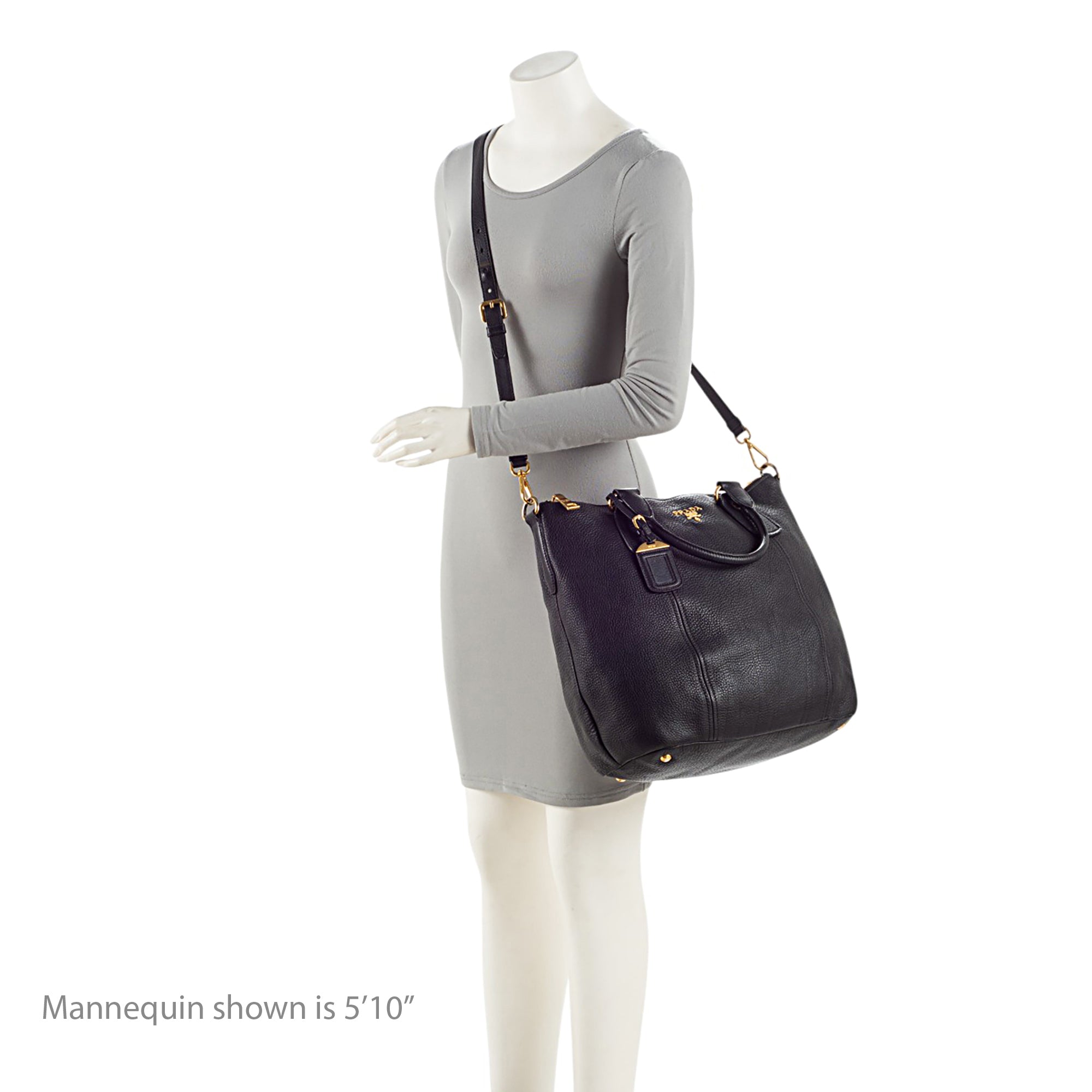 Prada Vitello Daino Zip Top Tote