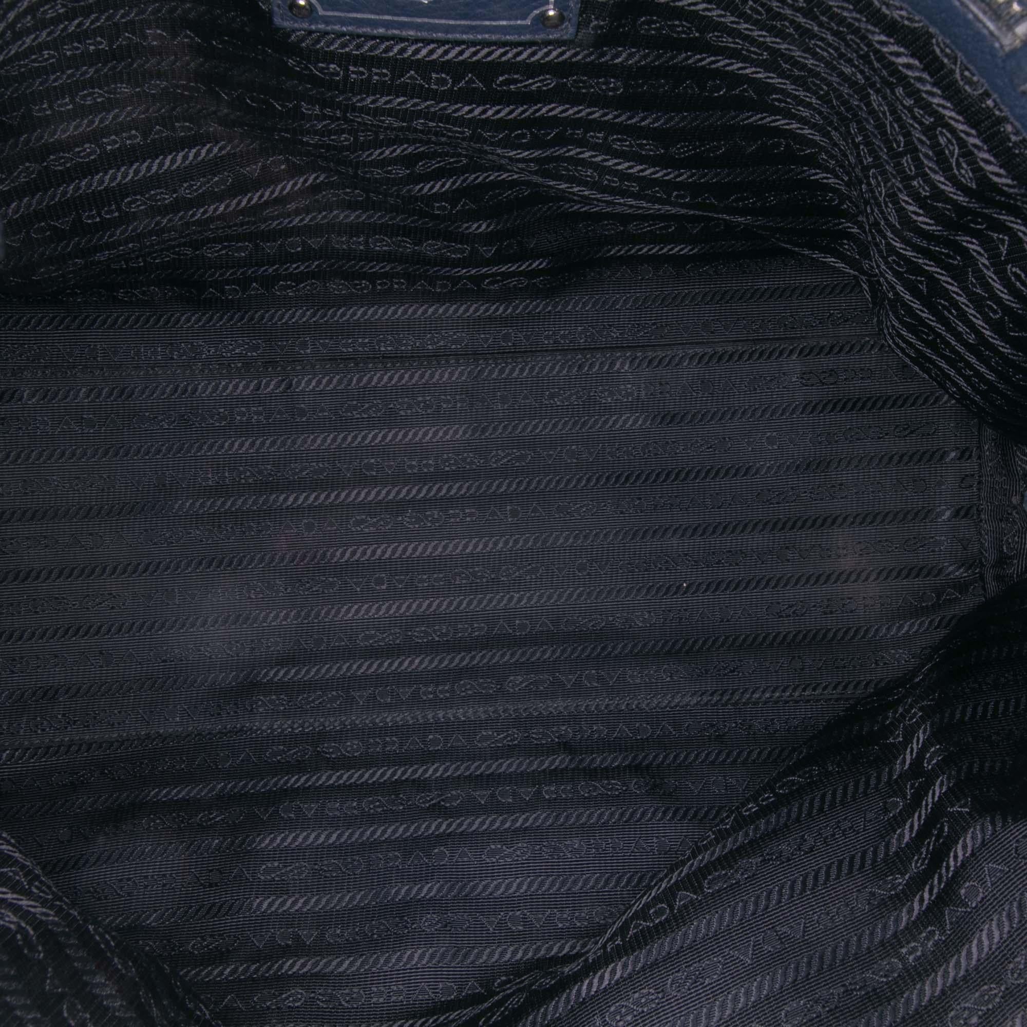 Prada Vitello Phenix Side Zip Shopper Tote