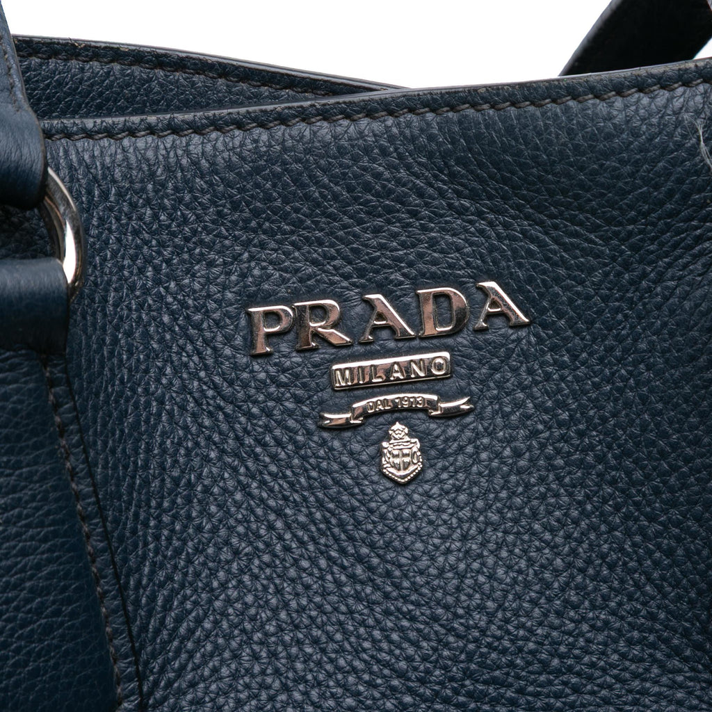 Prada Vitello Phenix Side Zip Shopper Tote