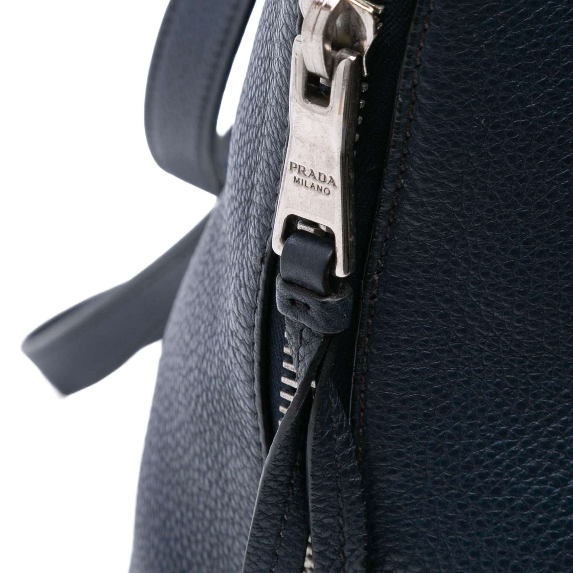 Prada Vitello Phenix Side Zip Shopper Tote