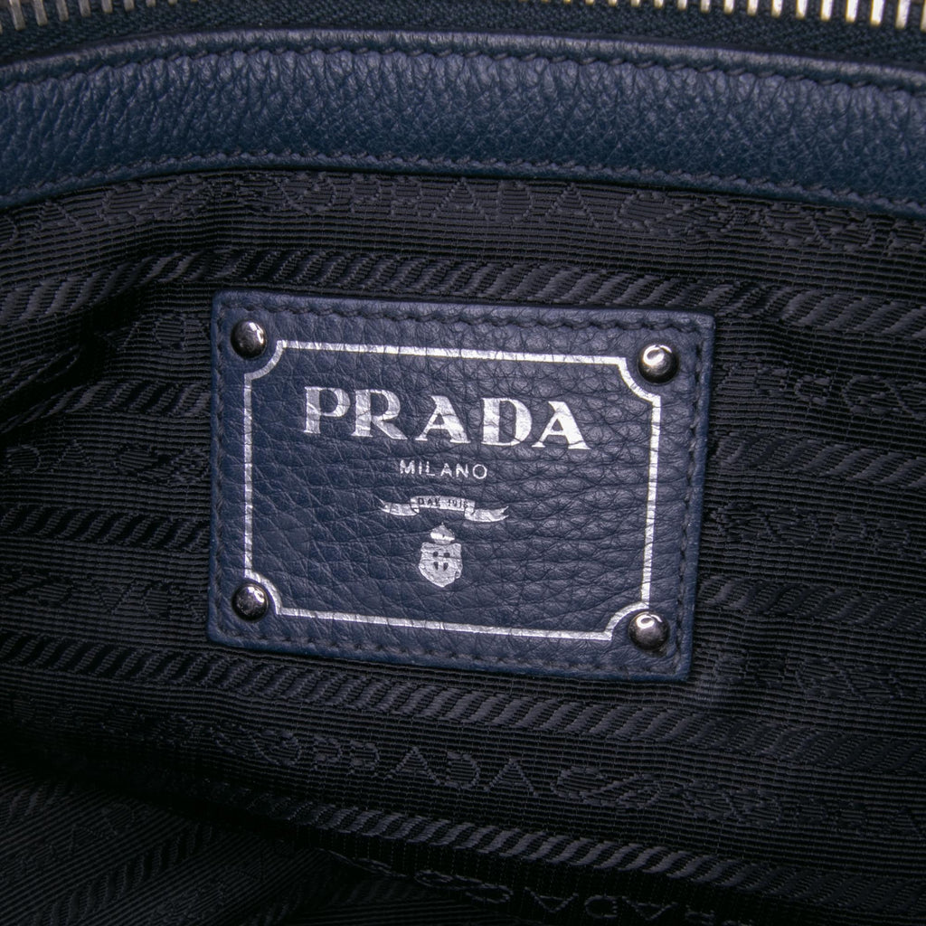 Prada Vitello Phenix Side Zip Shopper Tote