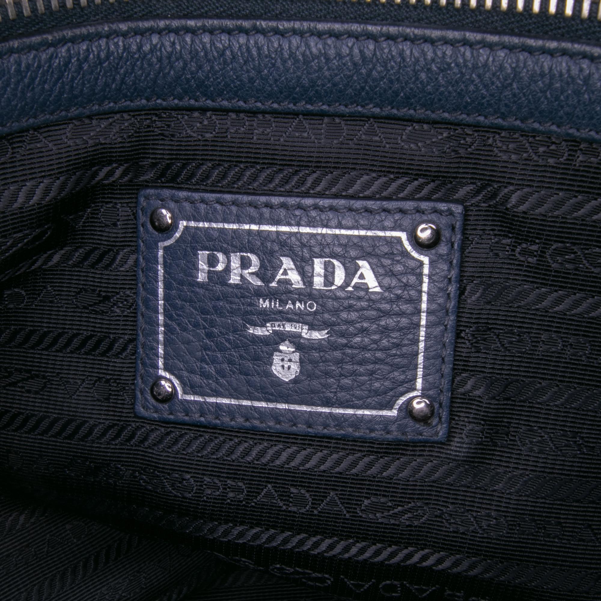 Prada Vitello Phenix Side Zip Shopper Tote