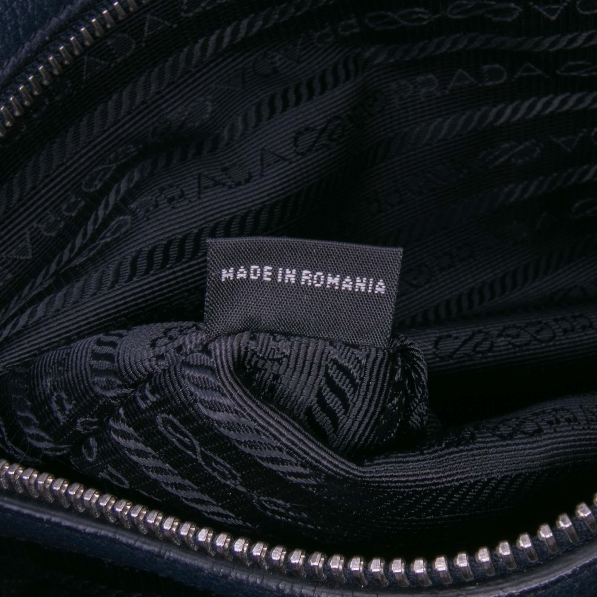 Prada Vitello Phenix Side Zip Shopper Tote