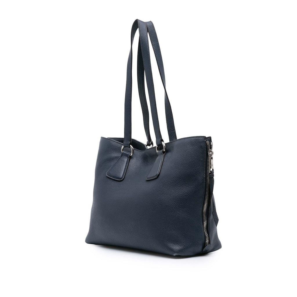 Prada Vitello Phenix Side Zip Shopper Tote