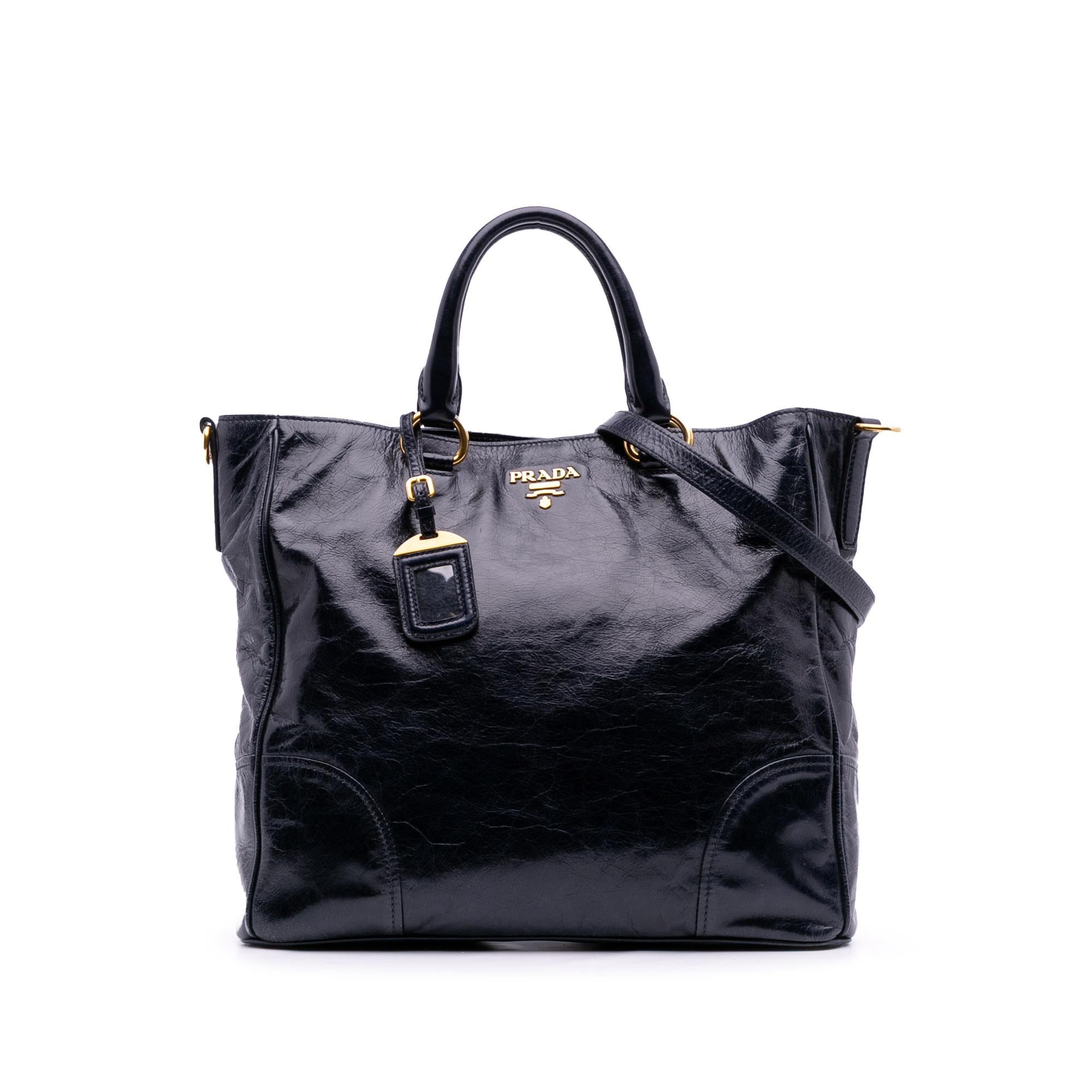 Prada Vitello Shine Open Convertible Tote