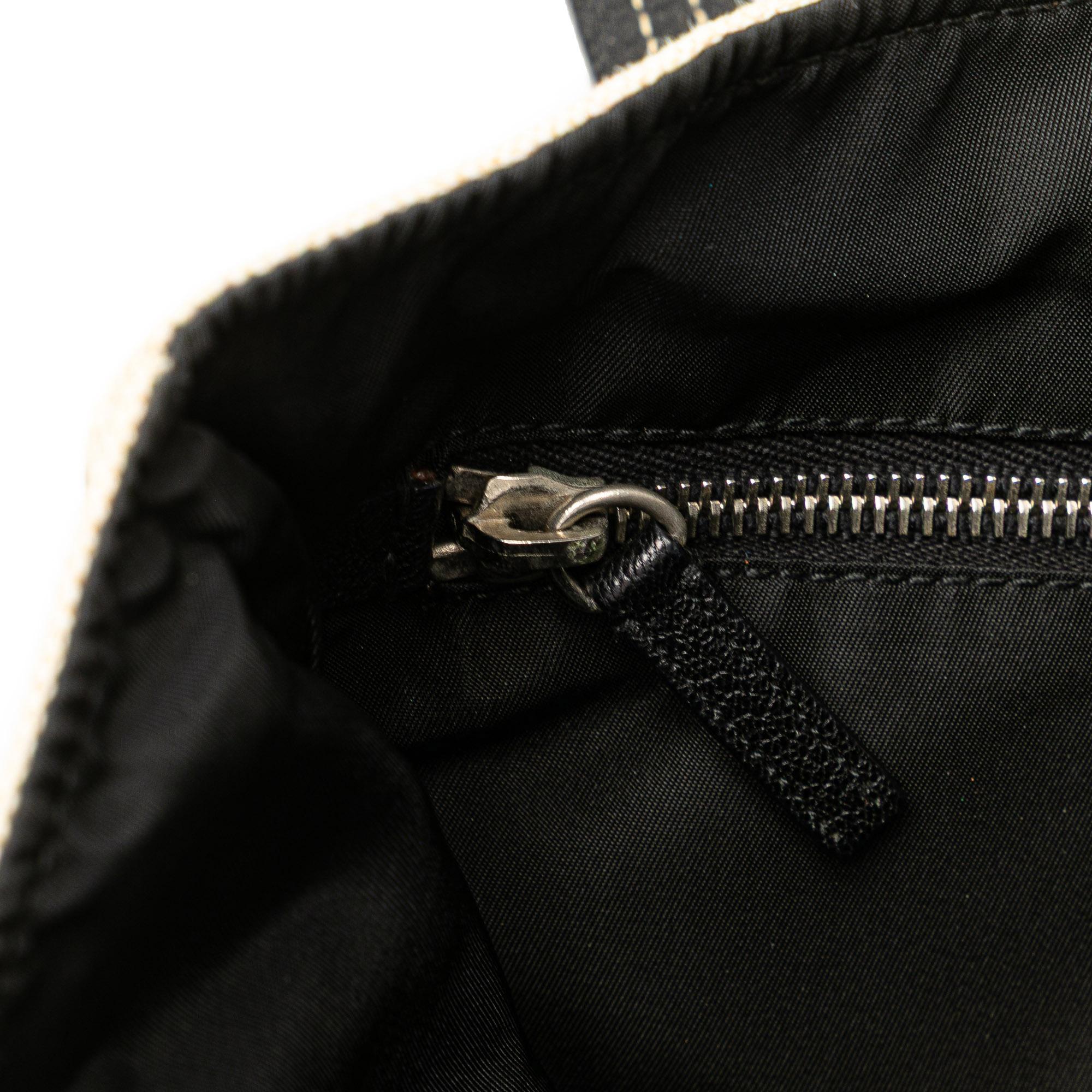 Prada Vitello Trimmed Canvas Canapa Tote