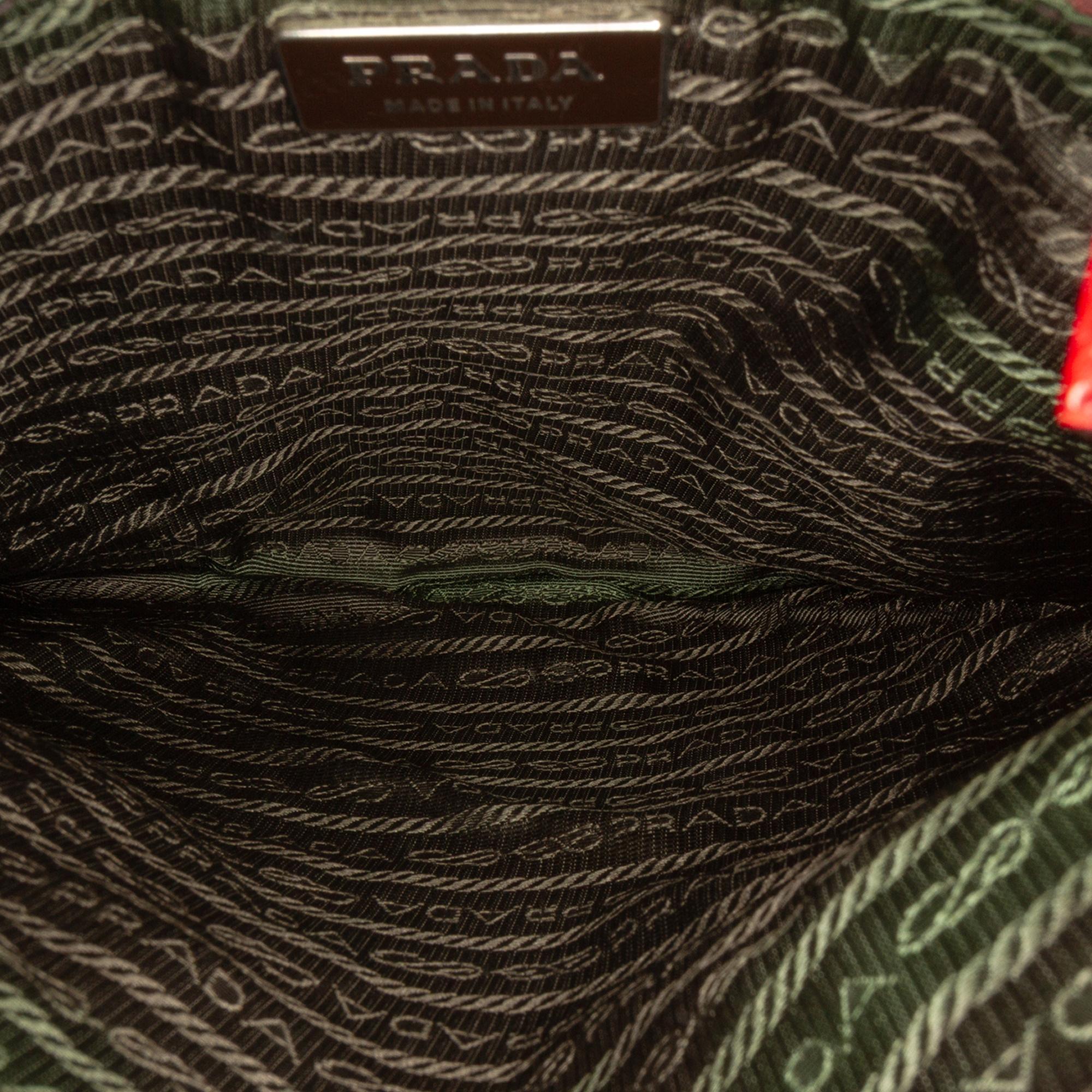 Prada Vitello Trimmed Tweed Flat Tote