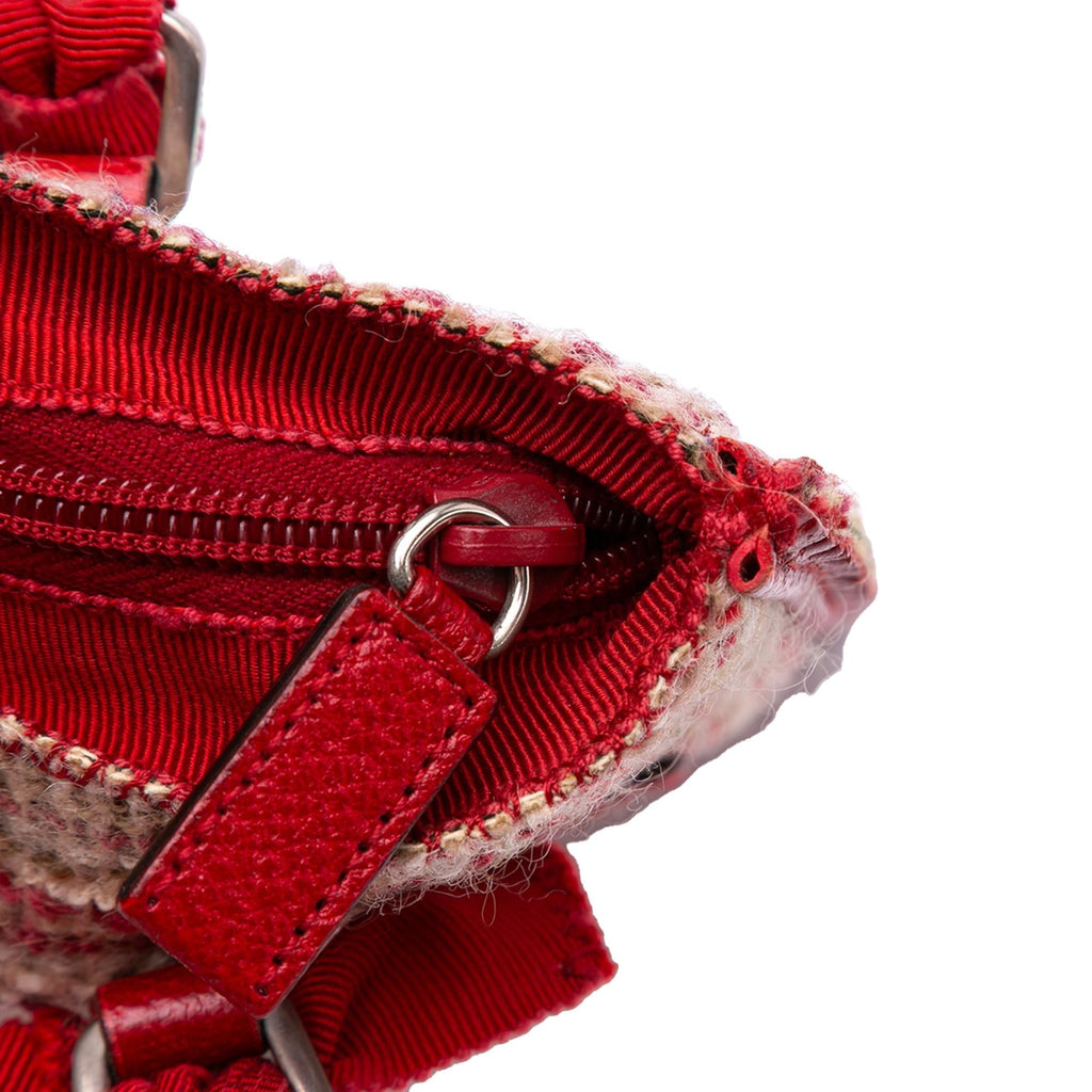 Prada Vitello Trimmed Tweed Flat Tote